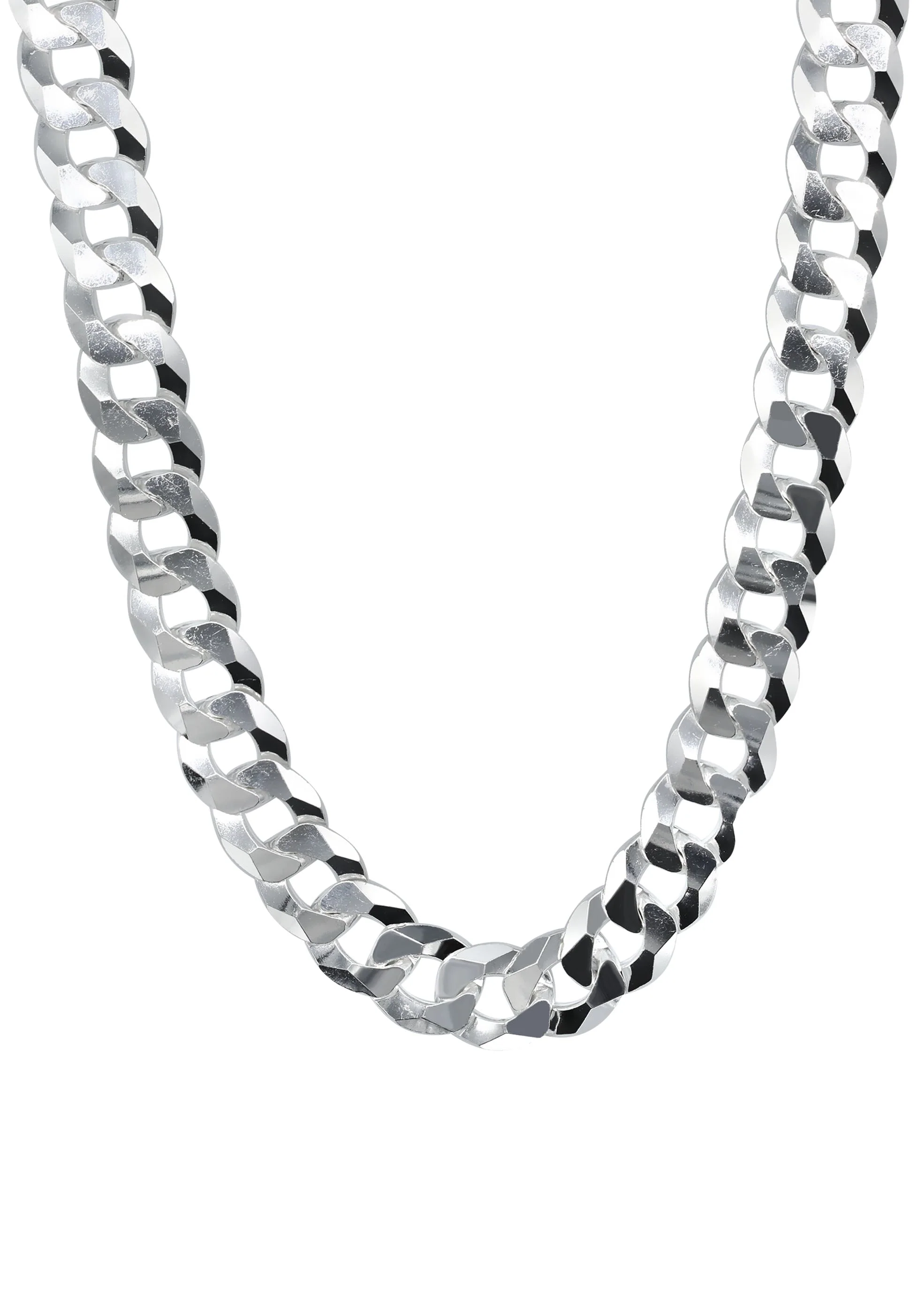 Silver Chain - Mens White Chain / Curb Chain - Image 2