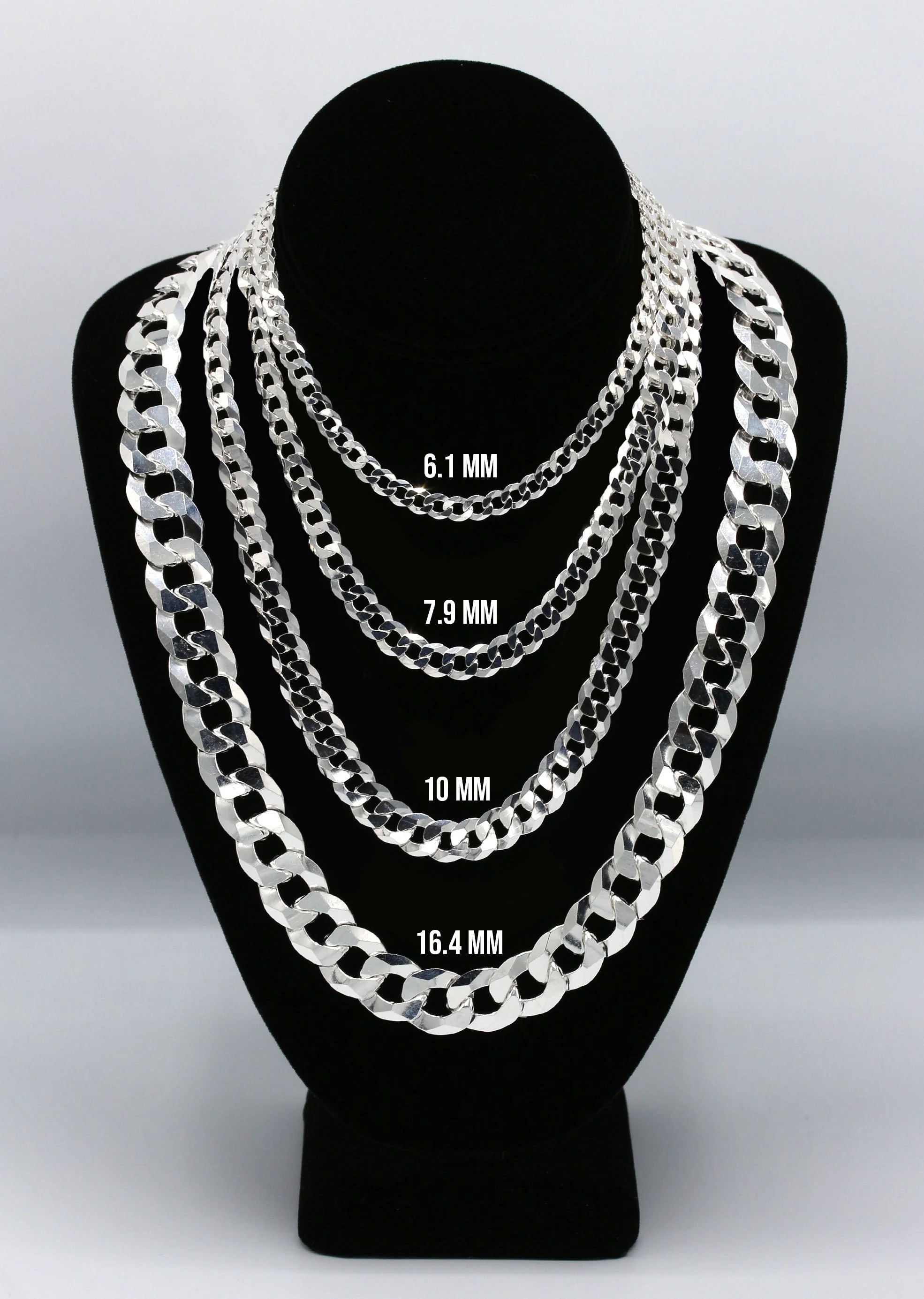 Silver Chain - Mens White Chain / Curb Chain - Image 5