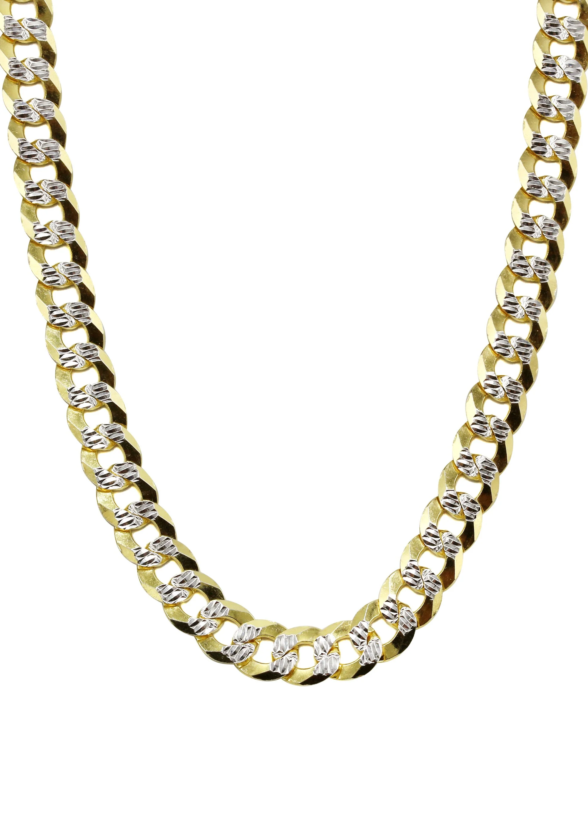 Silver Chain - Mens Gold Chain / Curb Cuban Diamond Cut Chain - Image 2