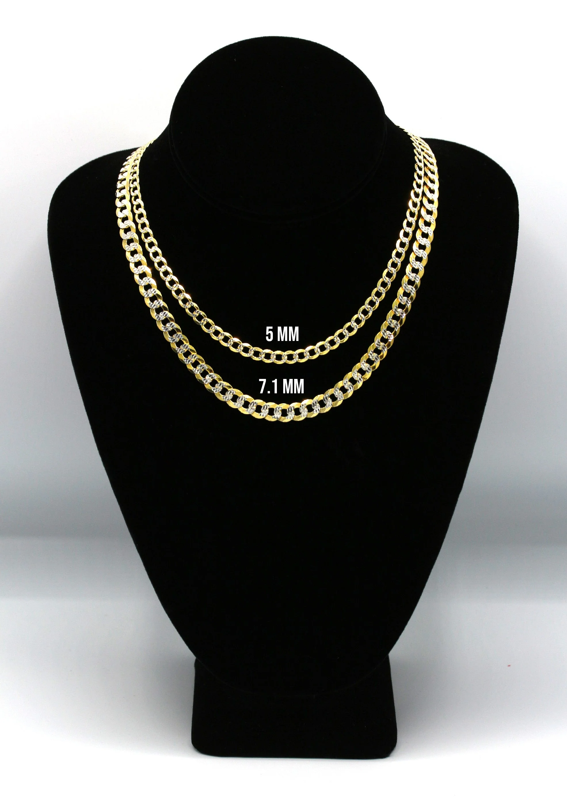Silver Chain - Mens Gold Chain / Curb Cuban Diamond Cut Chain - Image 5