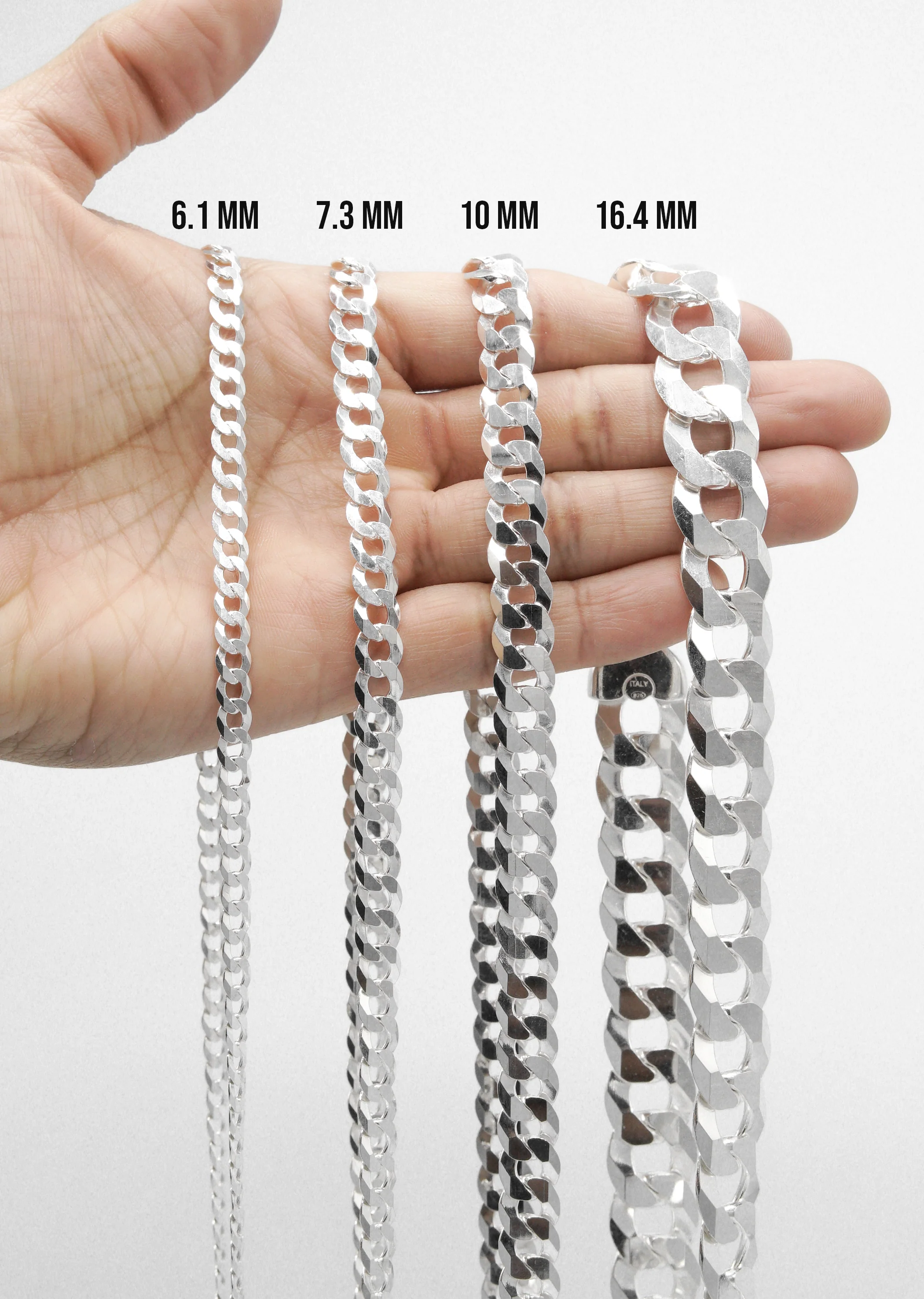 Silver Chain - Mens White Chain / Figaro Chain - Image 7
