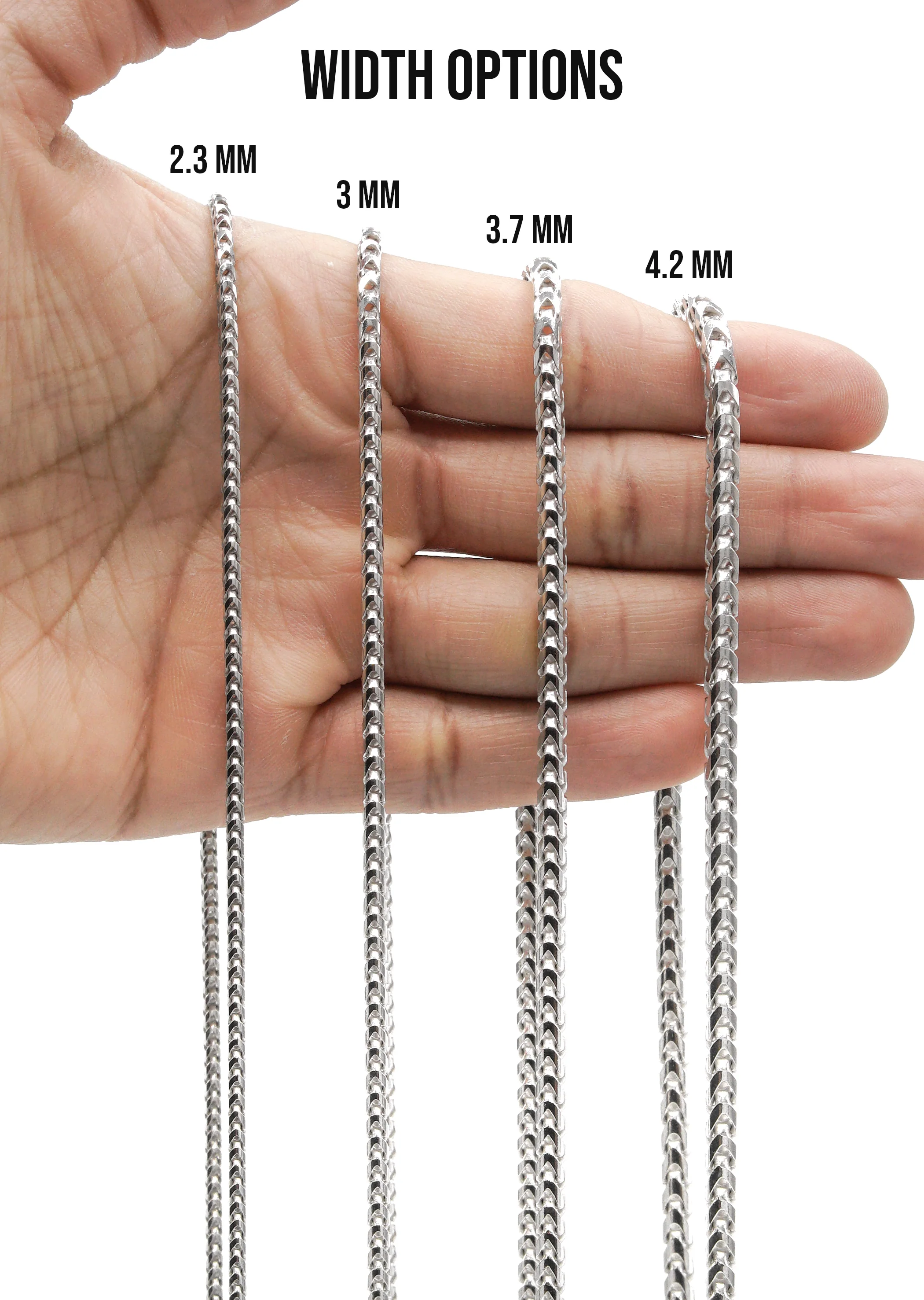 Silver Chain - Mens White Chain / Franco Chain - Image 7