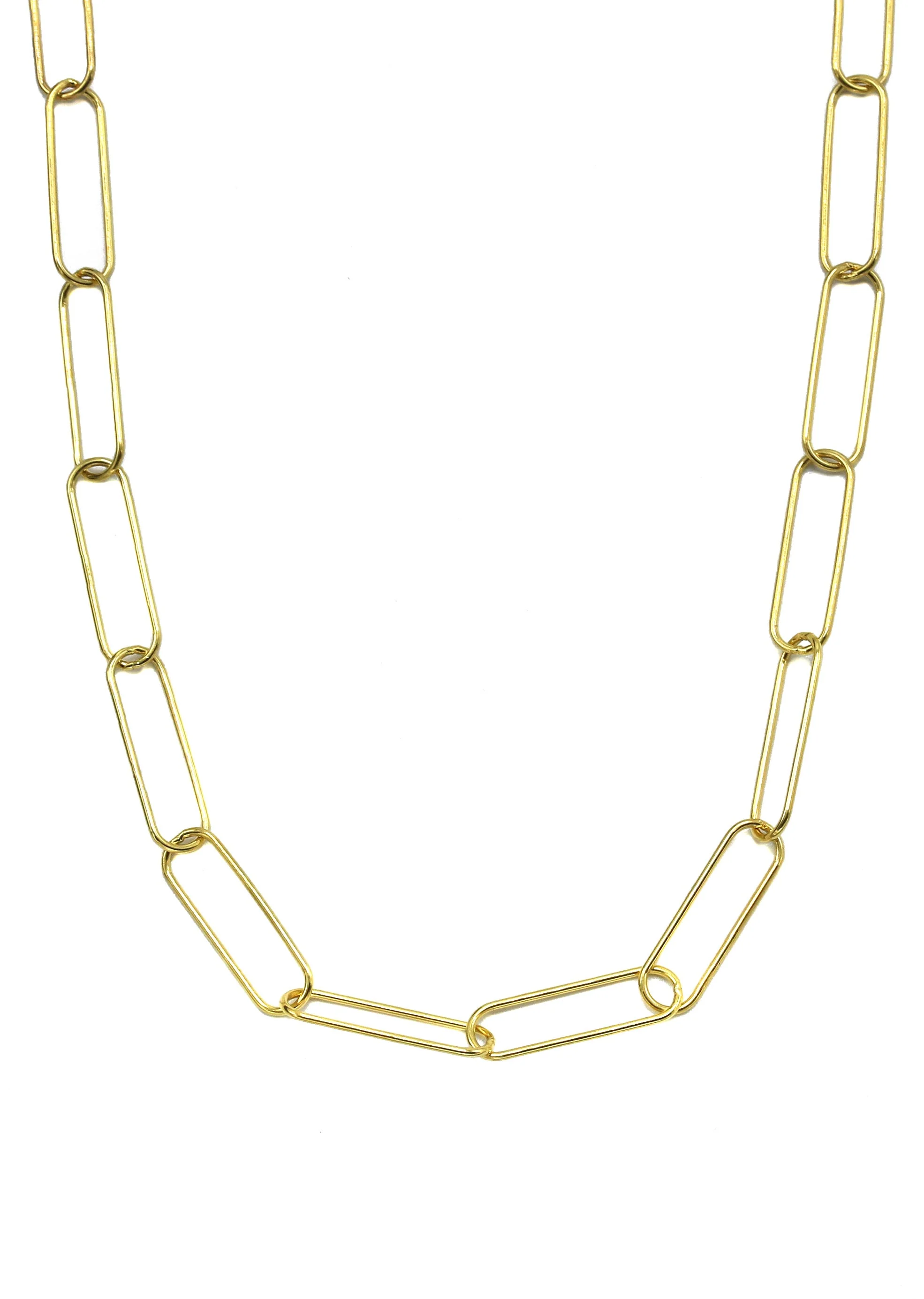 Silver Chain - Mens Gold Chain / Oval Paper Clip Chain - Image 2