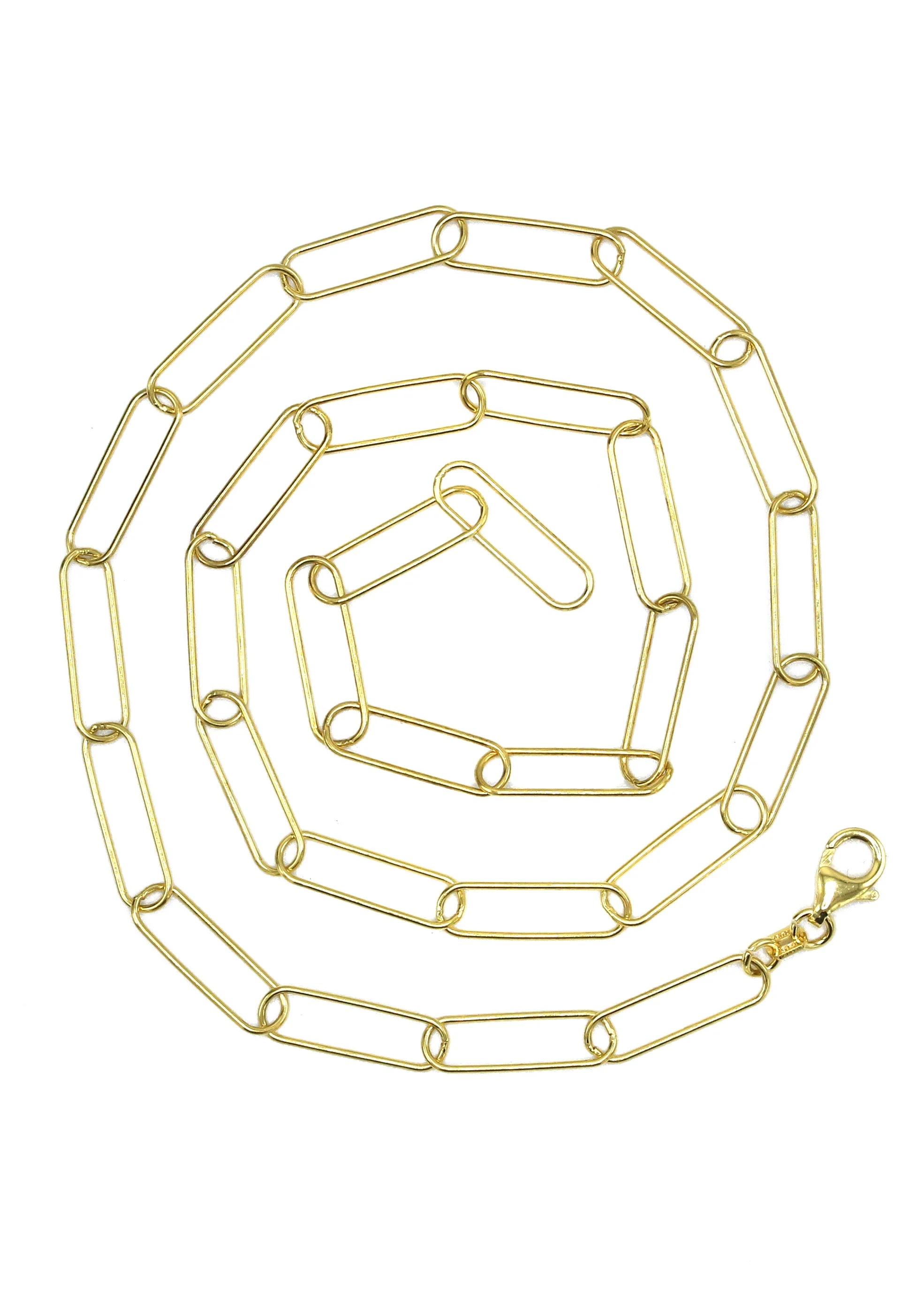 Silver Chain - Mens Gold Chain / Oval Paper Clip Chain - Image 3