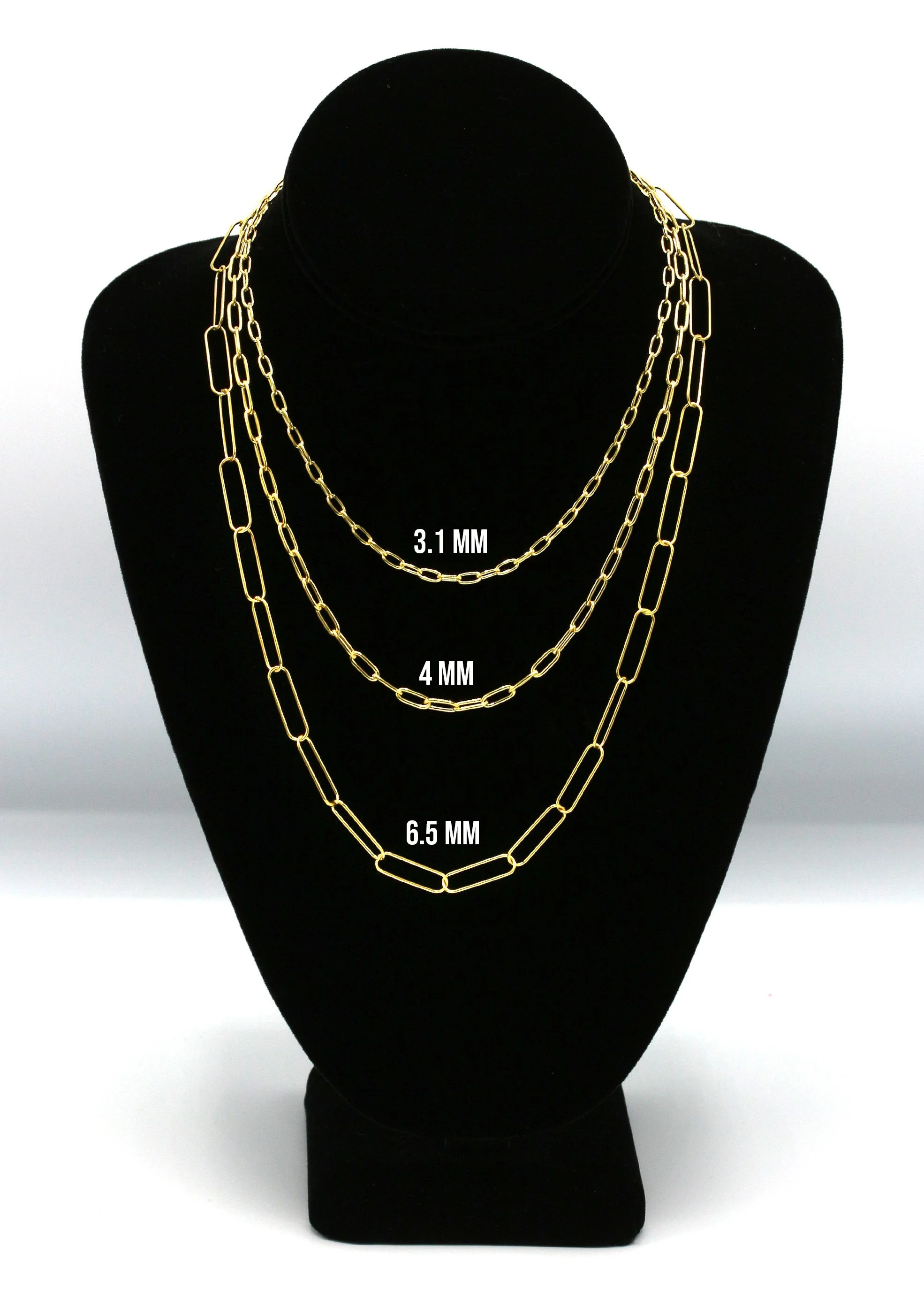 Silver Chain - Mens Gold Chain / Oval Paper Clip Chain - Image 5