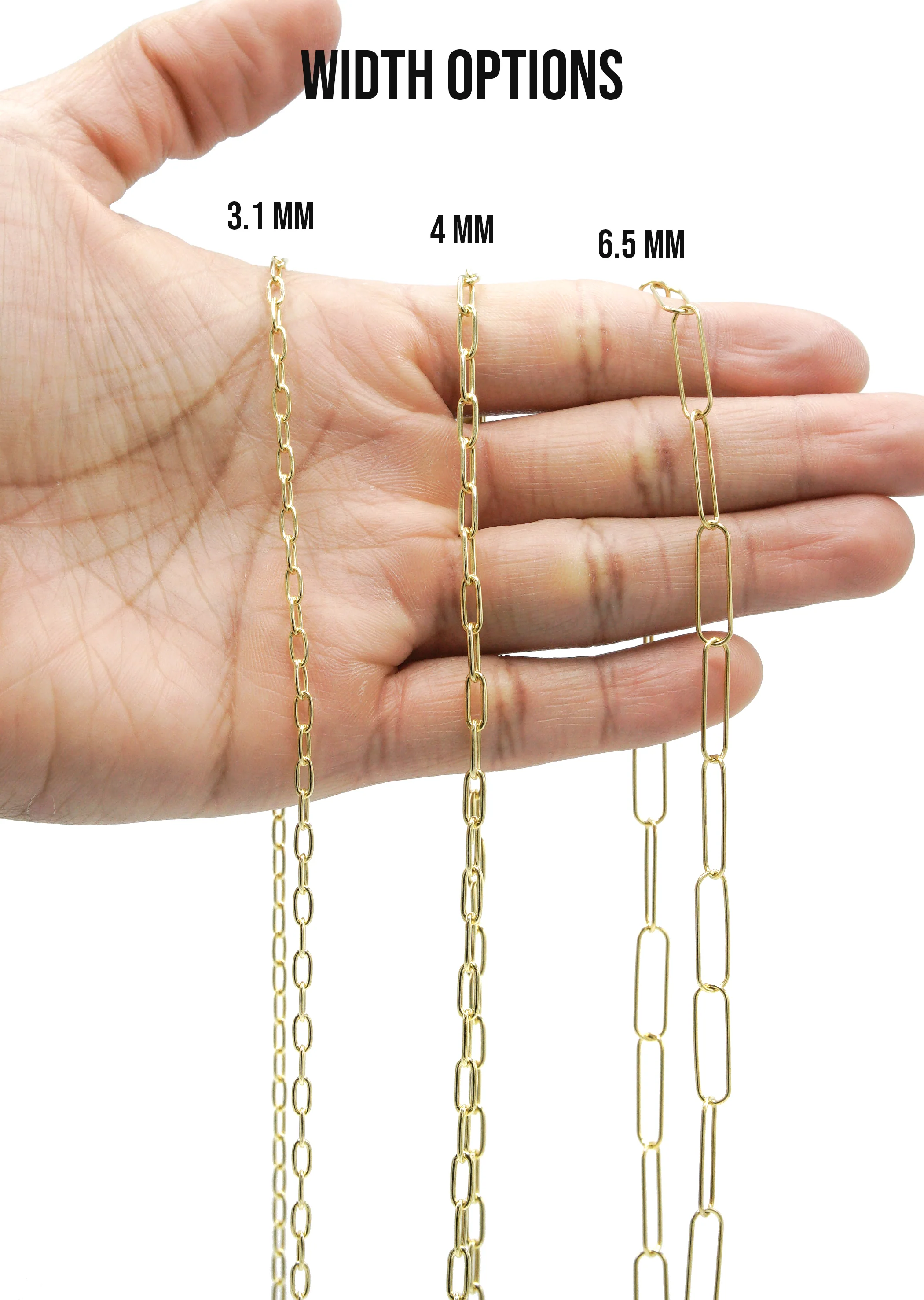 Silver Chain - Mens Gold Chain / Oval Paper Clip Chain - Image 7