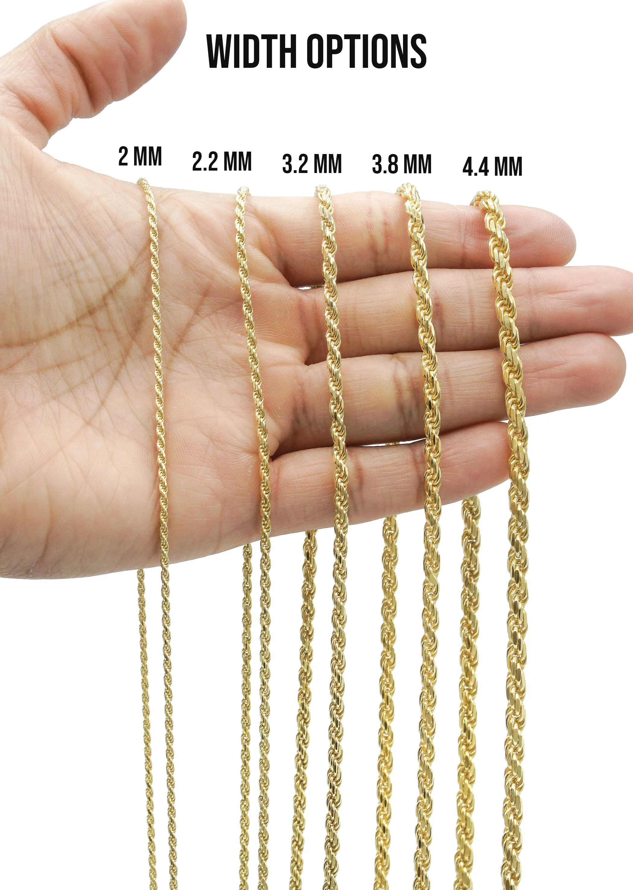 Silver Chain - Mens Gold Chain / Rope Chain - Image 7