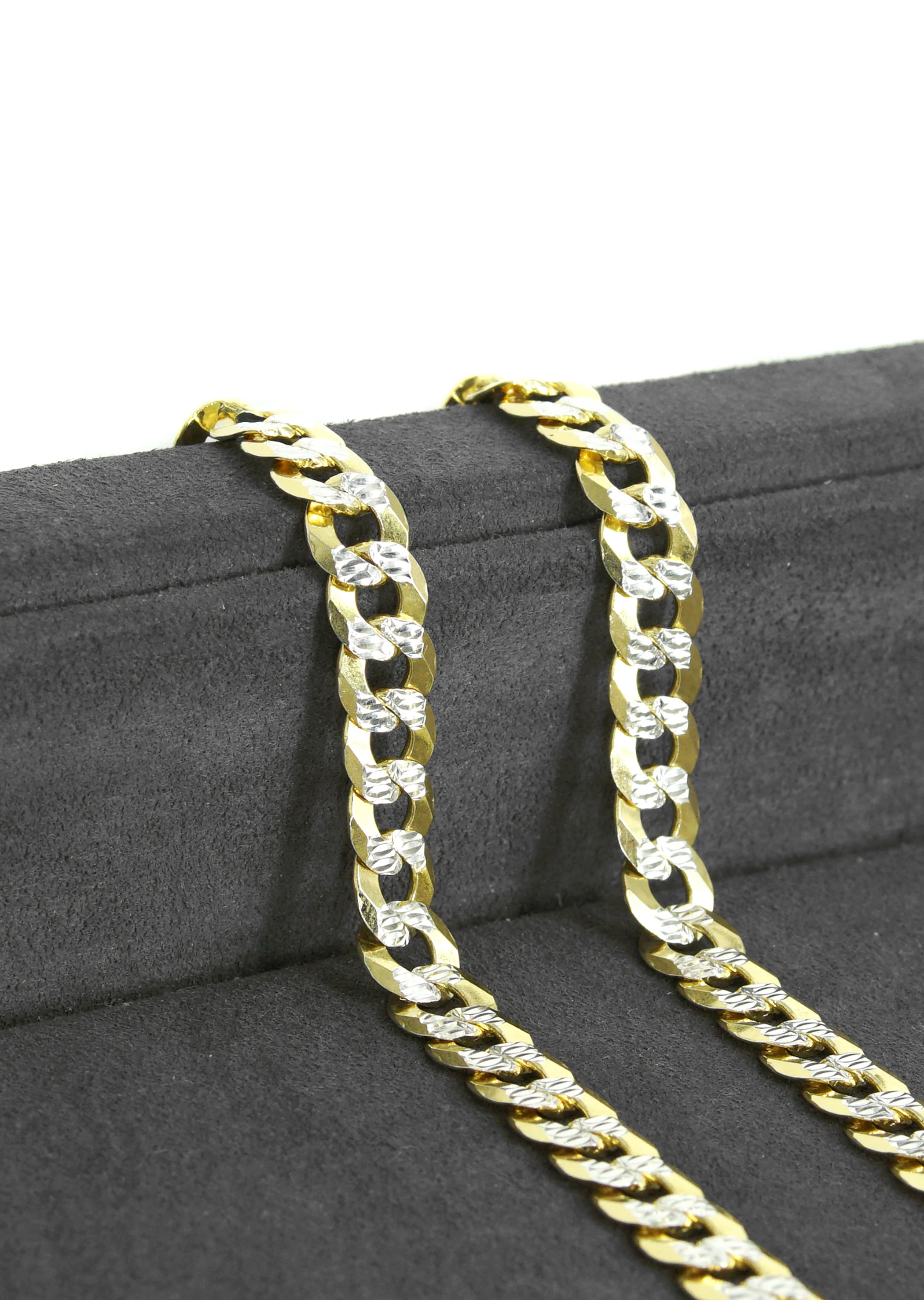 Silver Chain - Mens Gold Chain / Curb Cuban Diamond Cut Chain / 7 MM - Image 6