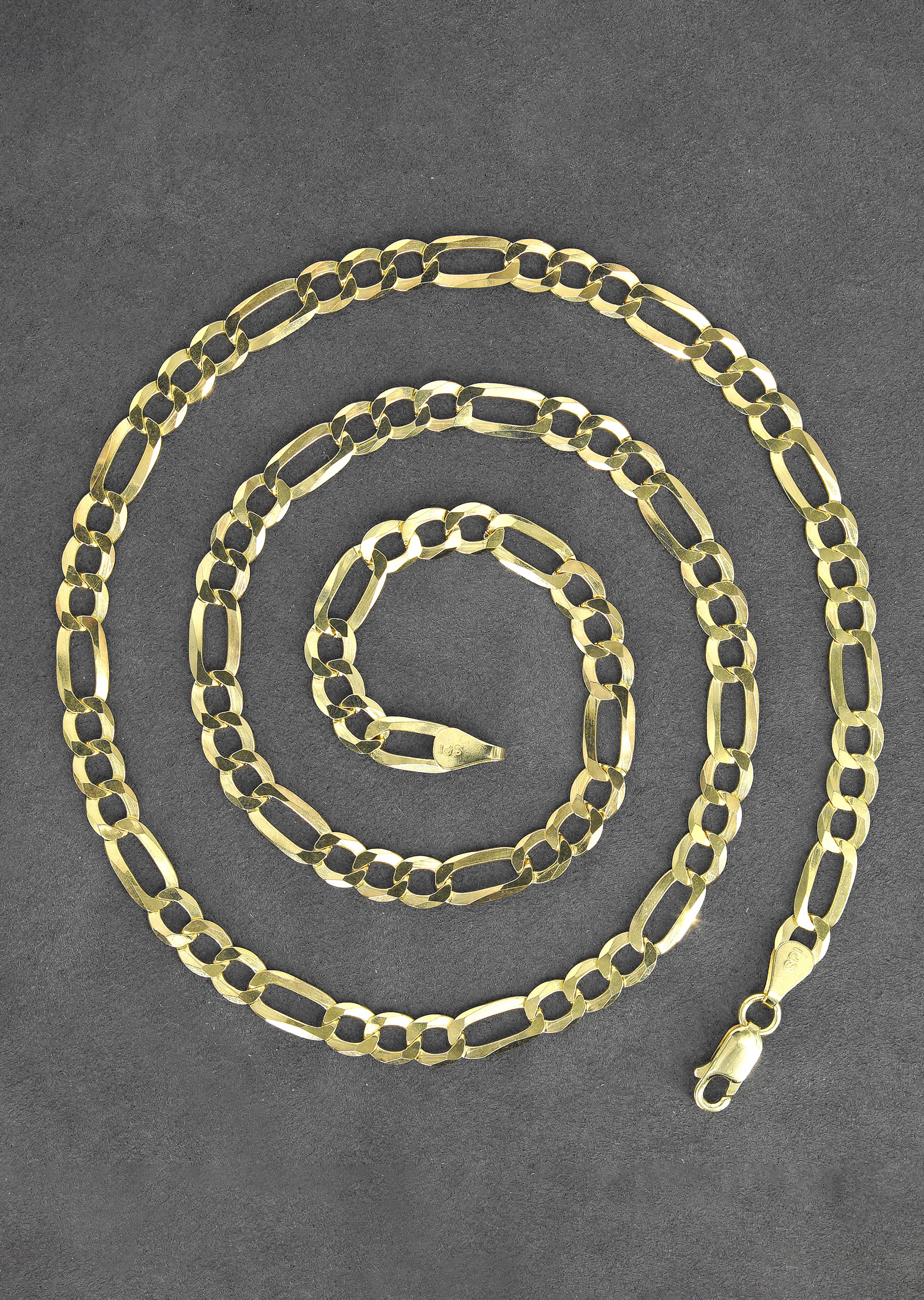 Silver Chain - Mens Gold Chain / Figaro Chain / 5.6 MM - Image 5