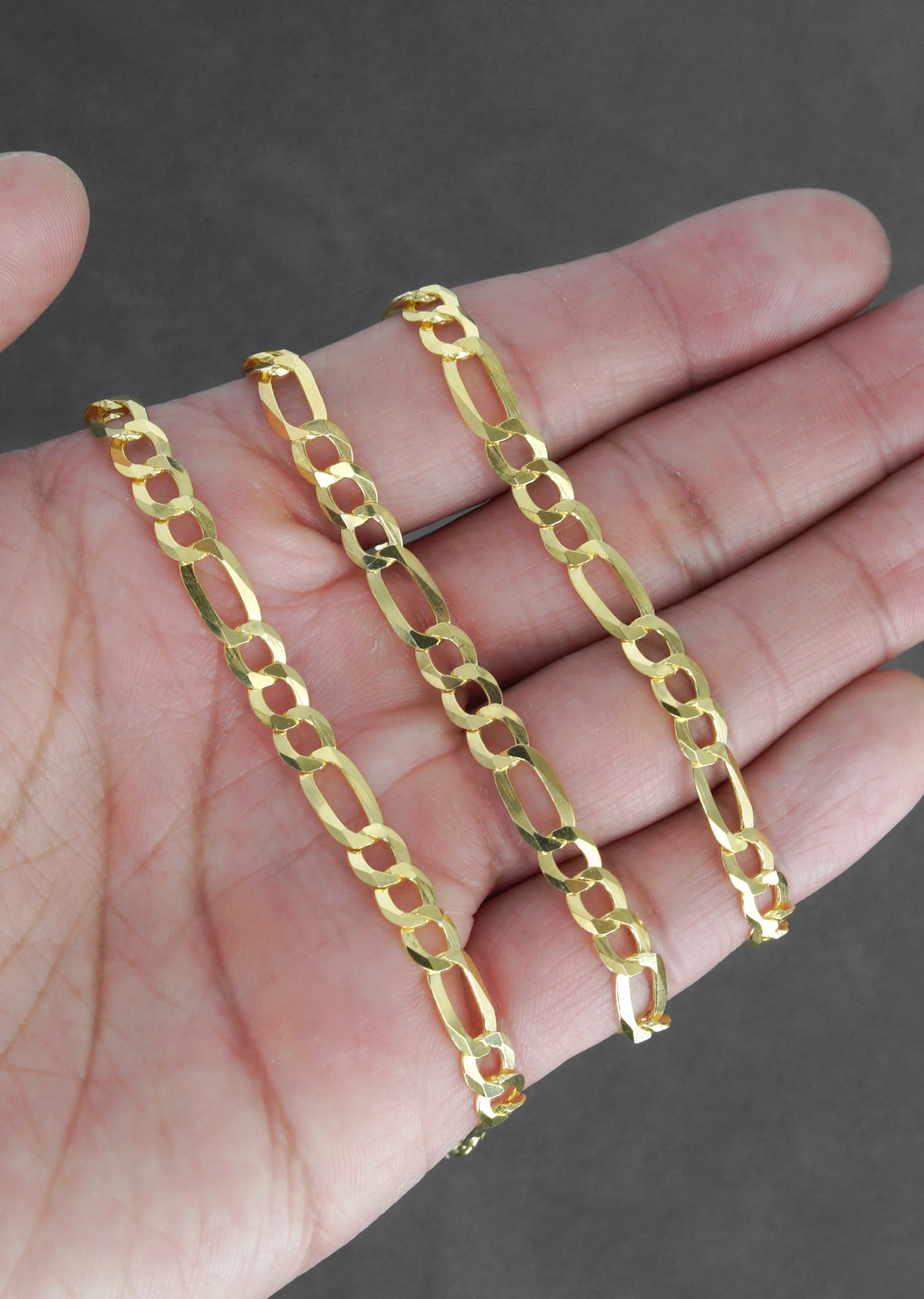 Silver Chain - Mens Gold Chain / Figaro Chain / 5.6 MM - Image 7