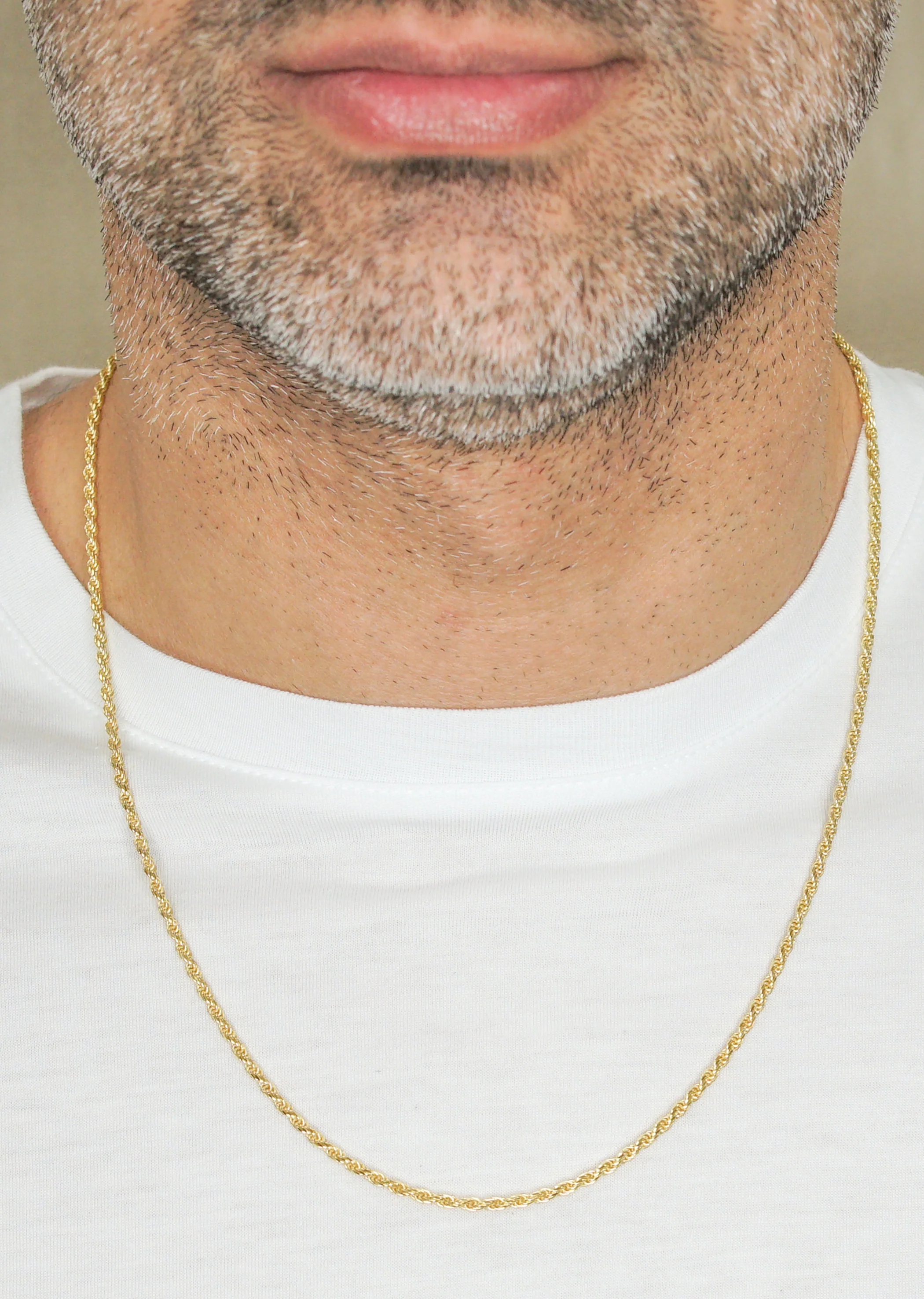 Silver Chain - Mens Gold Chain / Rope Chain / 2.2 MM - Image 3