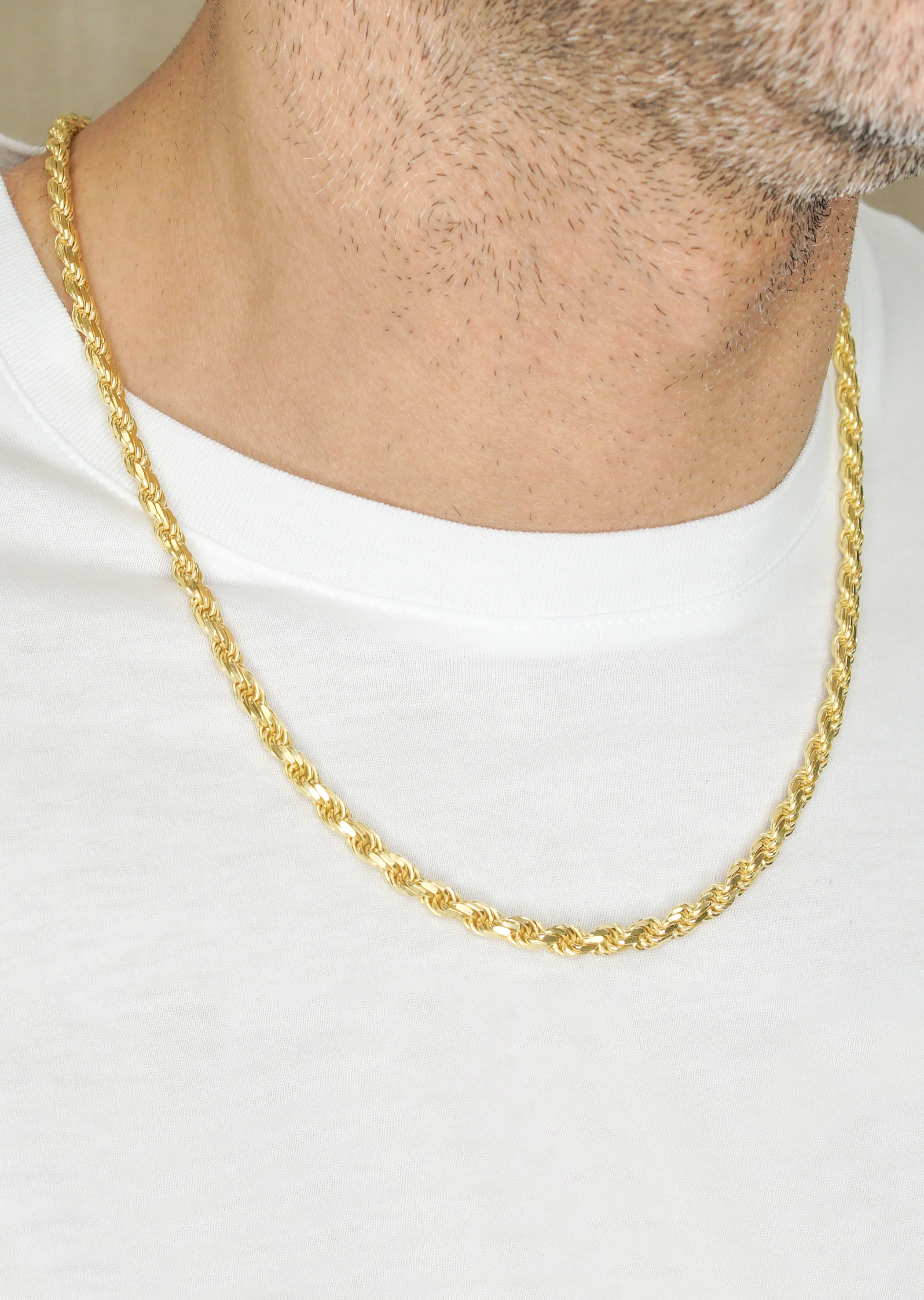 Silver Chain - Mens Gold Chain / Rope Chain / 4.5 MM