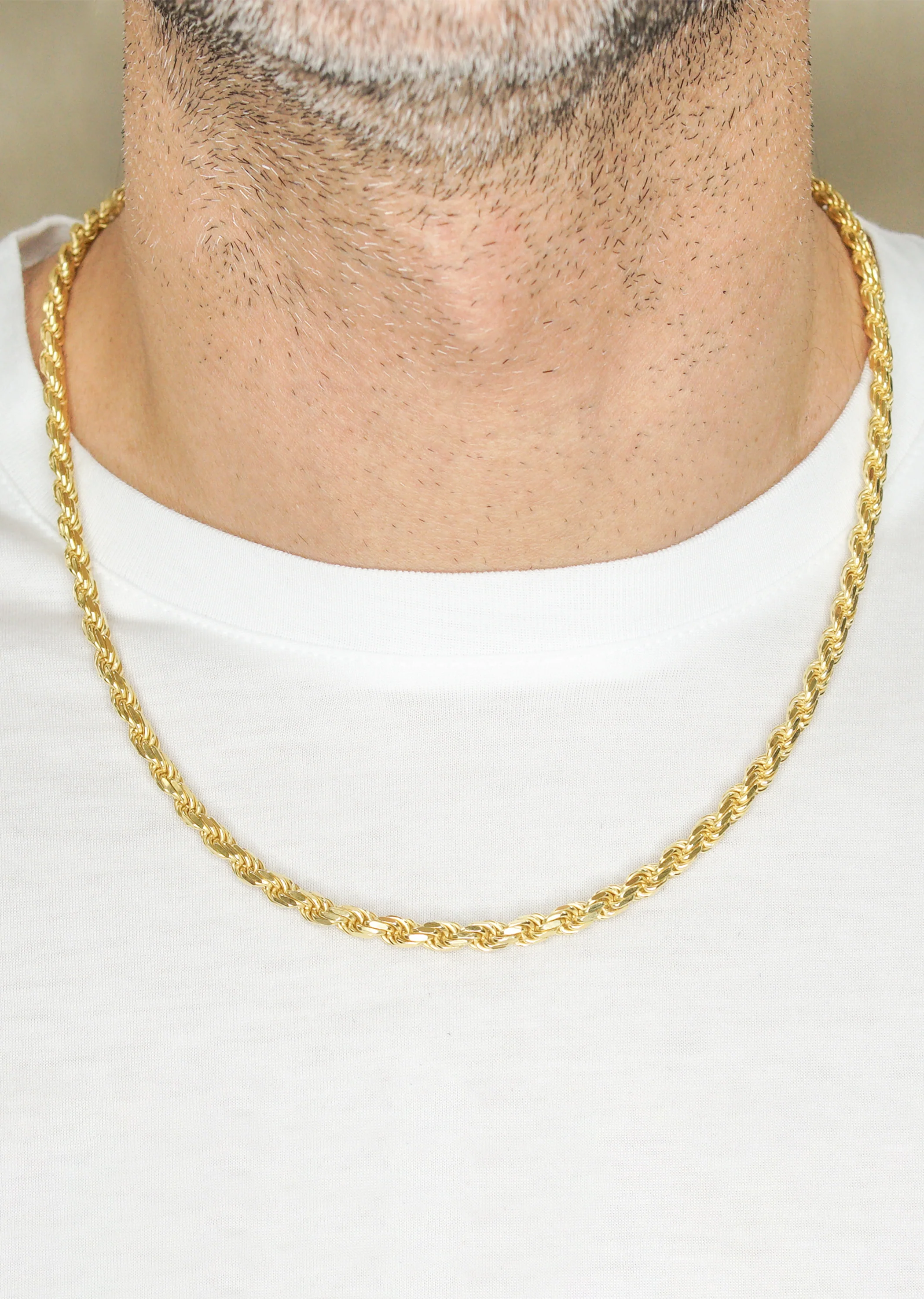 Silver Chain - Mens Gold Chain / Rope Chain / 4.5 MM - Image 3