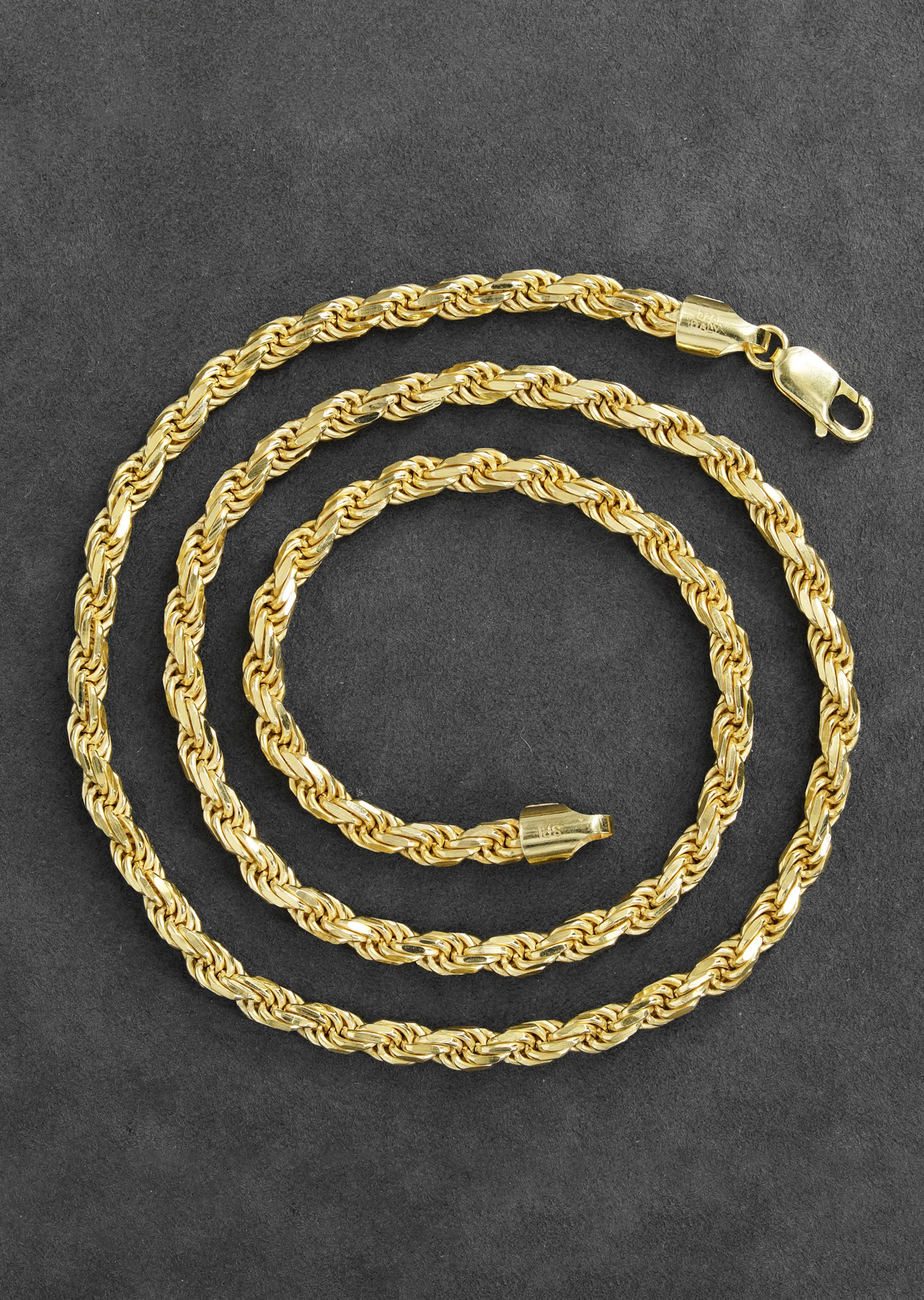 Silver Chain - Mens Gold Chain / Rope Chain / 4.5 MM - Image 5