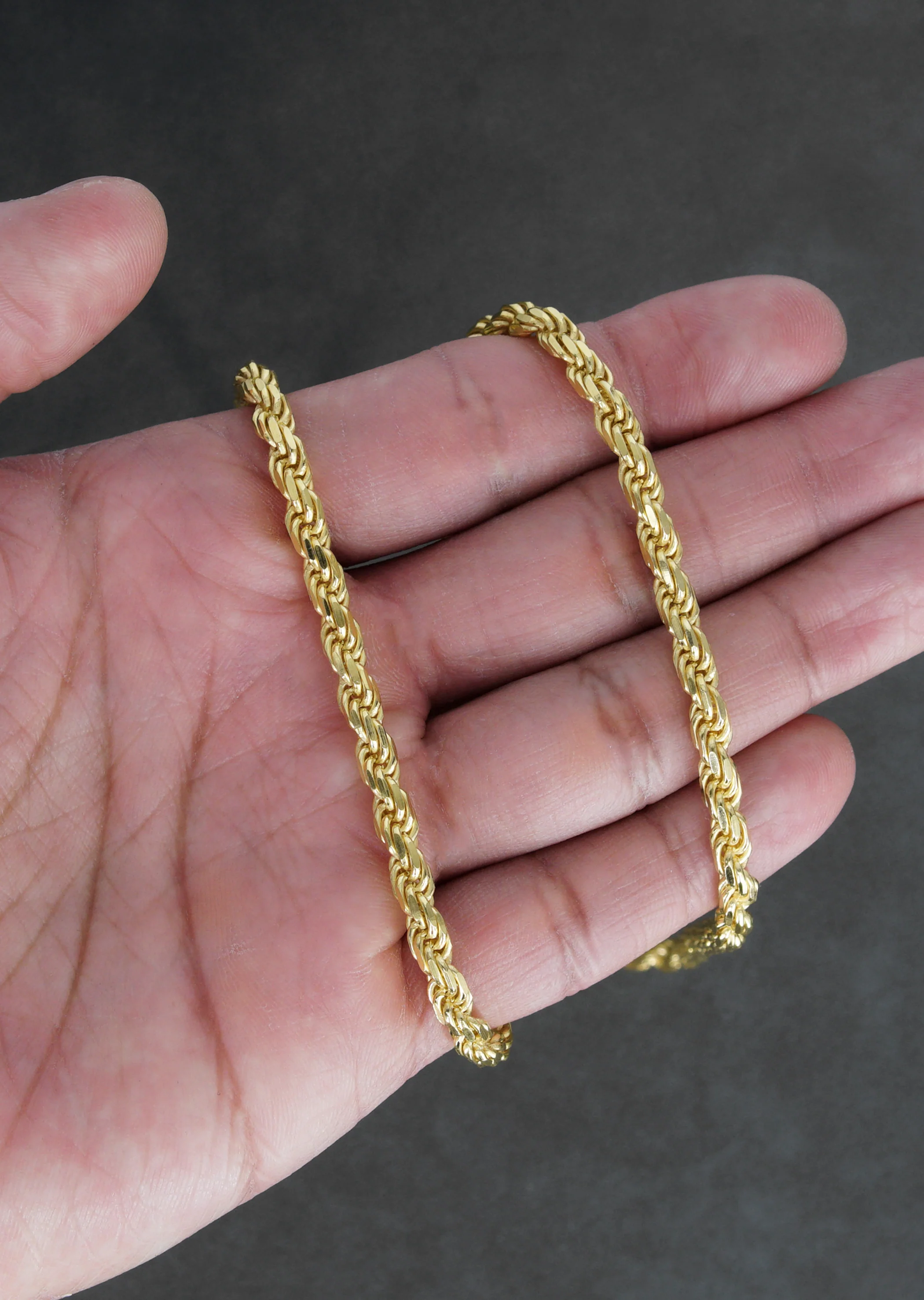 Silver Chain - Mens Gold Chain / Rope Chain / 4.5 MM - Image 7