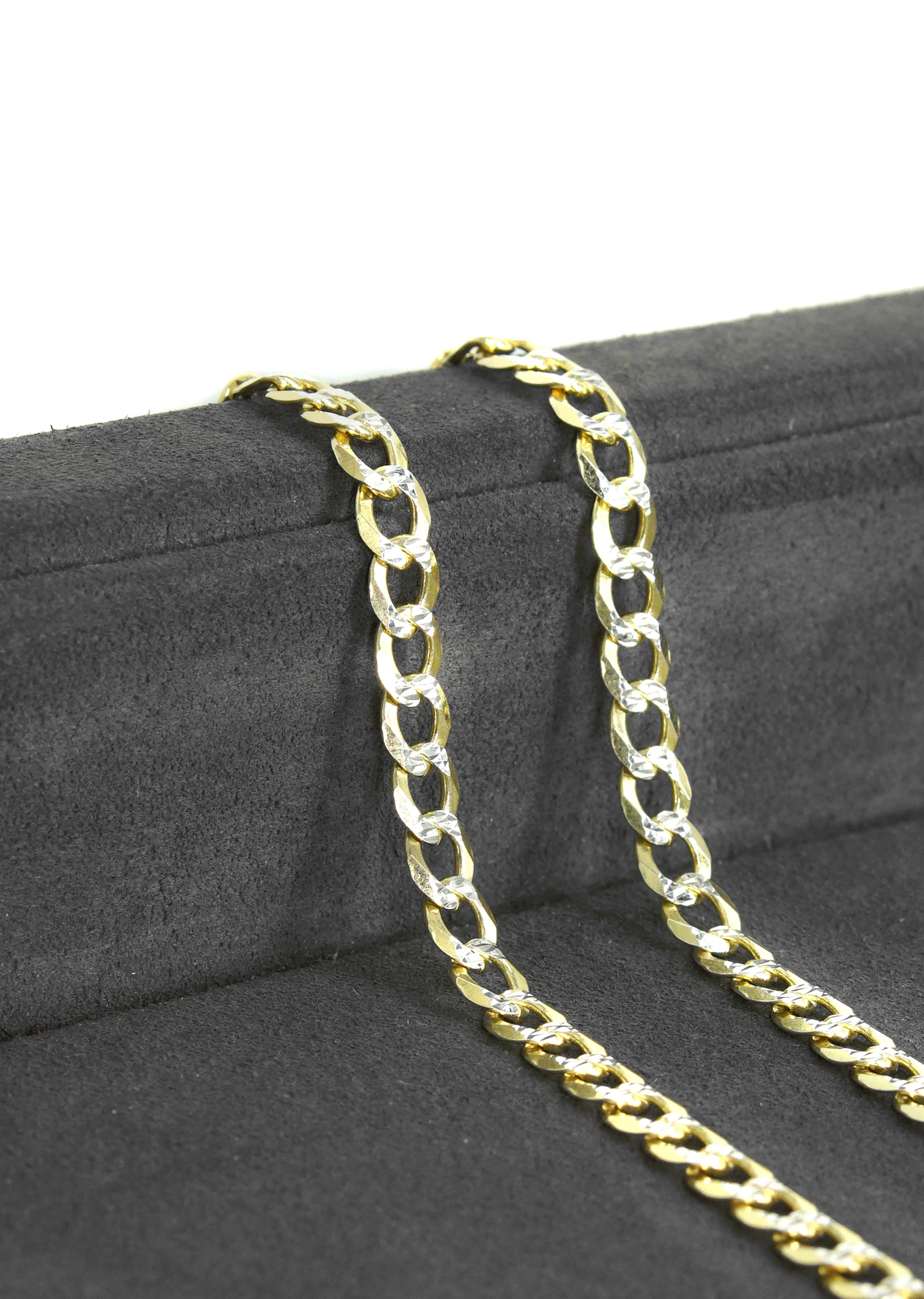 Silver Chain - Mens Gold Chain / Curb Cuban Diamond Cut Chain / 5 MM - Image 6