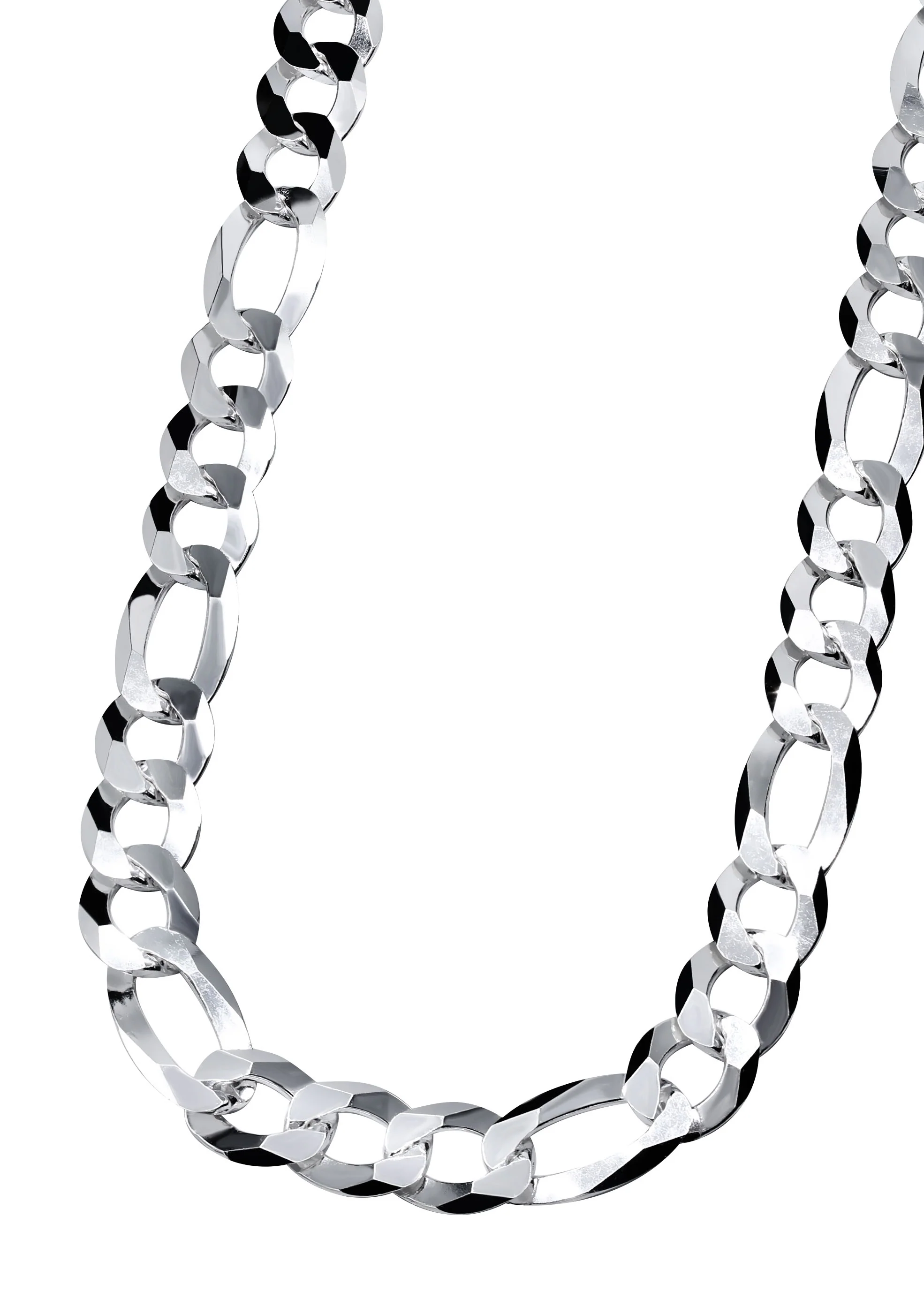 Silver Chain - Mens White Chain / Figaro Chain / 9.5 MM - Image 2