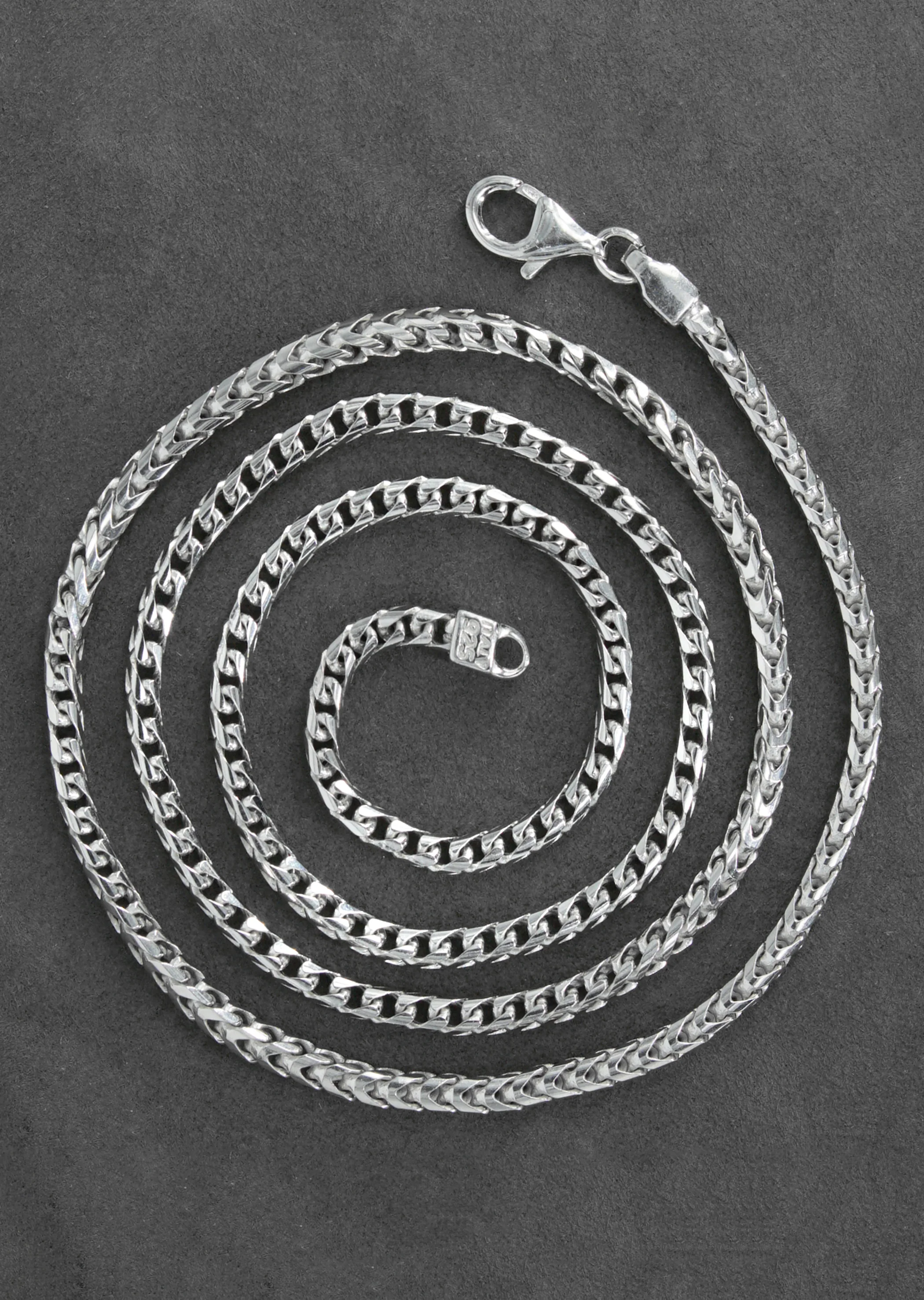 Silver Chain - Mens White Chain / Franco Chain / 2.3 MM - Image 5