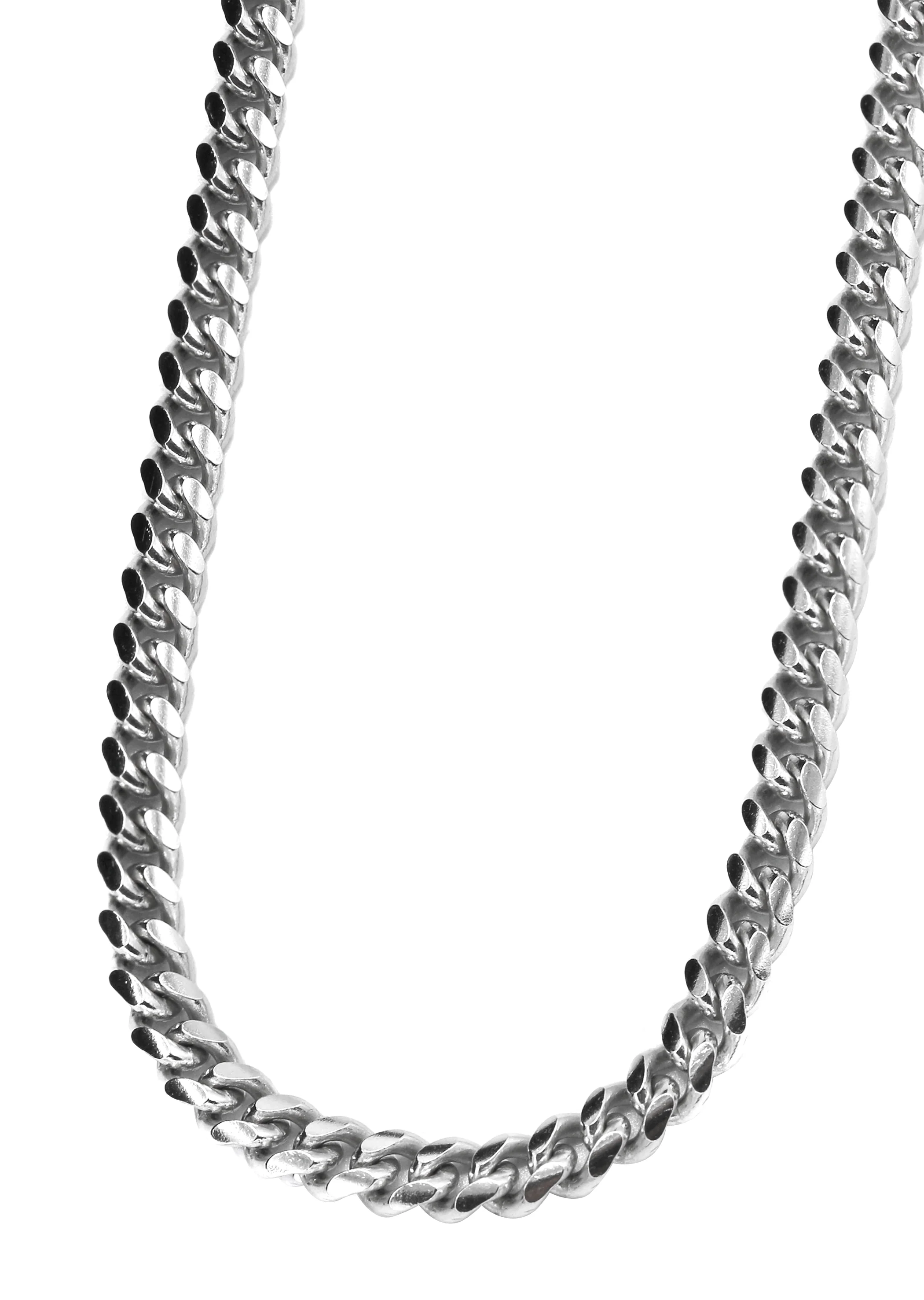 Silver Chain - Mens White Chain / Miami Cuban Link / 5 MM - Image 2