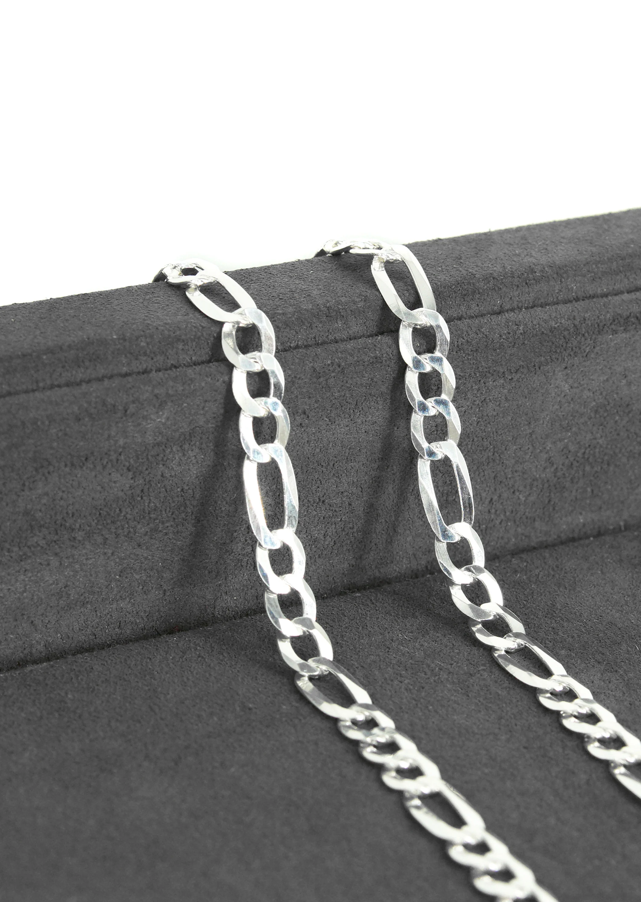 Silver Chain - Mens White Chain / Figaro Chain / 5 MM - Image 6