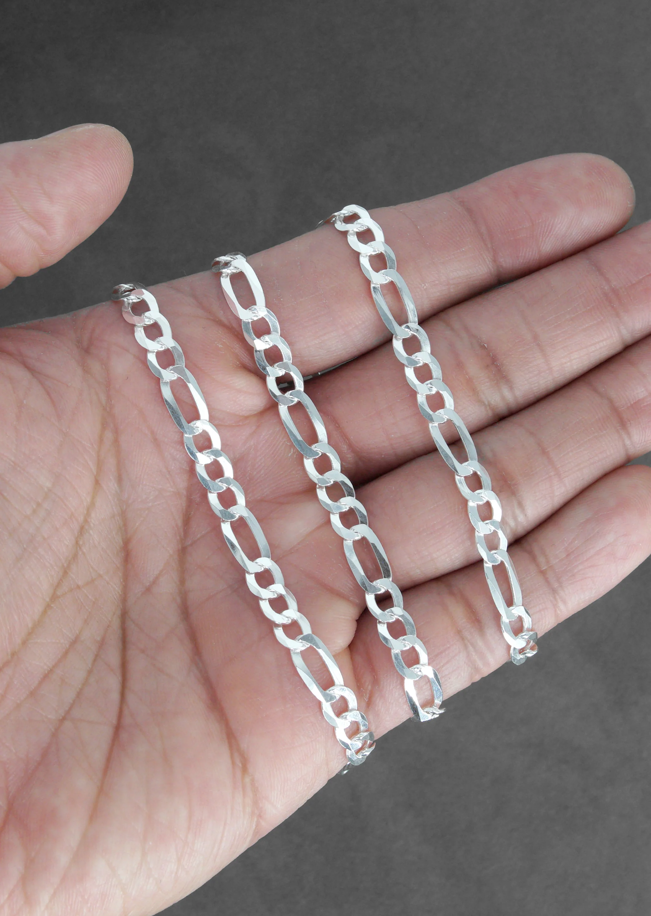 Silver Chain - Mens White Chain / Figaro Chain / 5 MM - Image 7