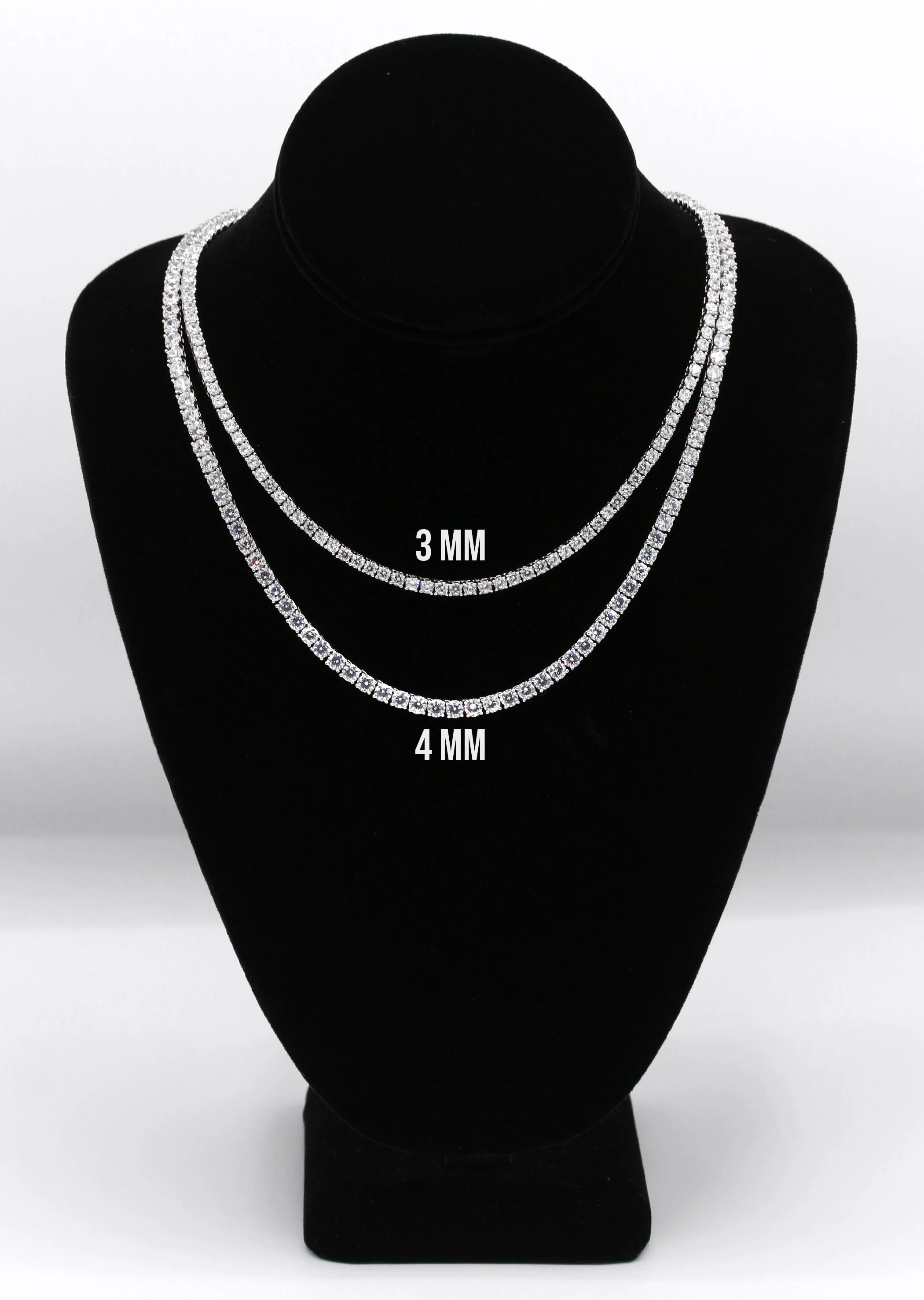 Silver Chain - Mens White Tennis Chain / Necklace - Image 5