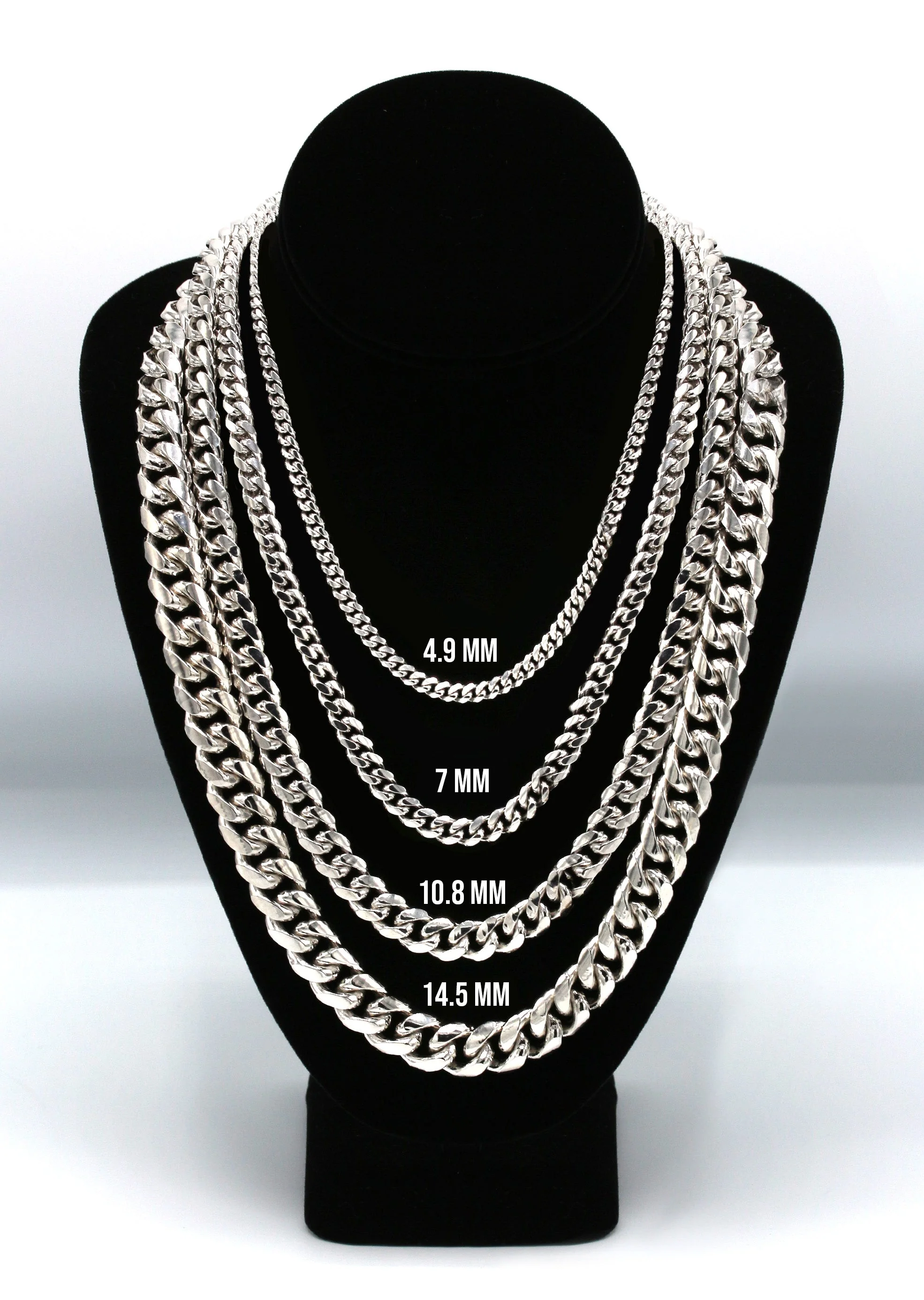 Silver Chain - Mens White Chain / Miami Cuban Link - Image 5