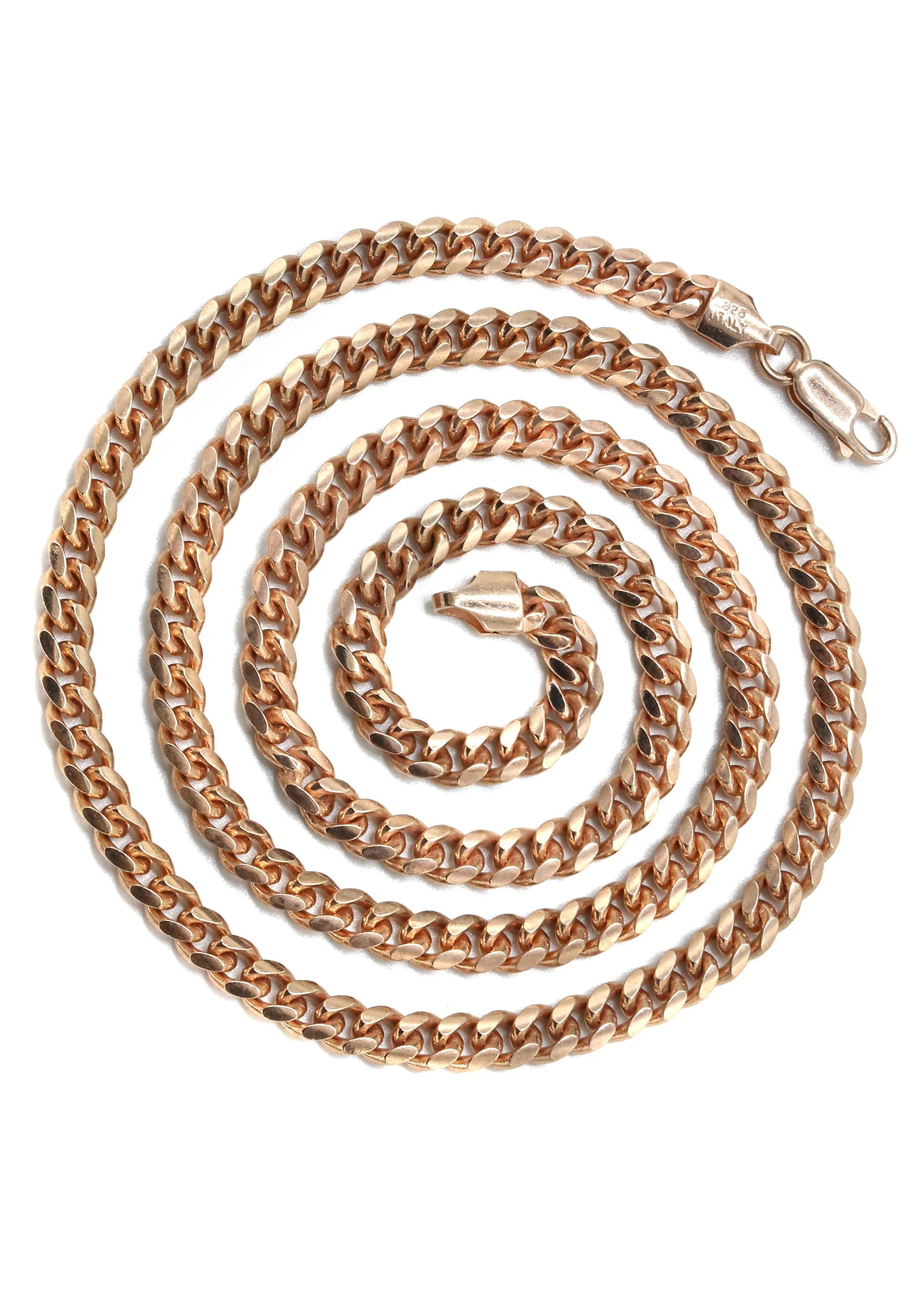 Silver Chain - Mens Rose Gold Chain / Miami Cuban Link Chain - Image 3