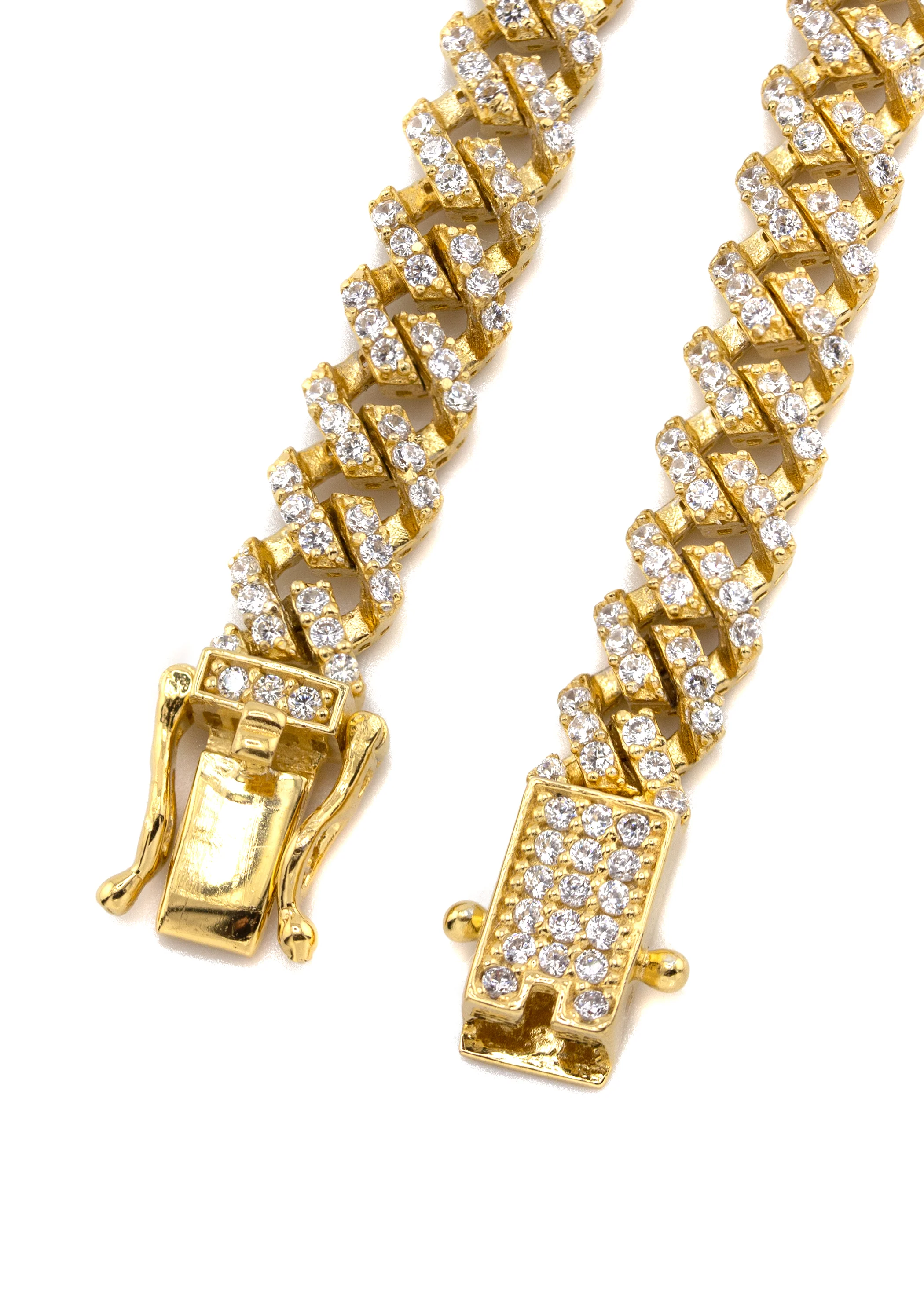 Silver Chain -  Single Row Iced Out Miami Cuban Chain - Image 3