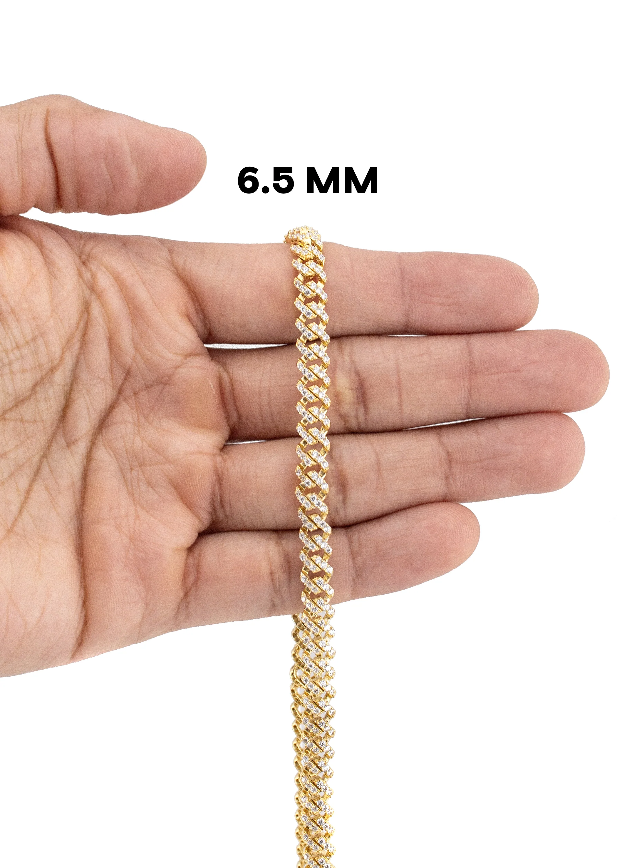 Silver Chain -  Single Row Iced Out Miami Cuban Chain - Image 5