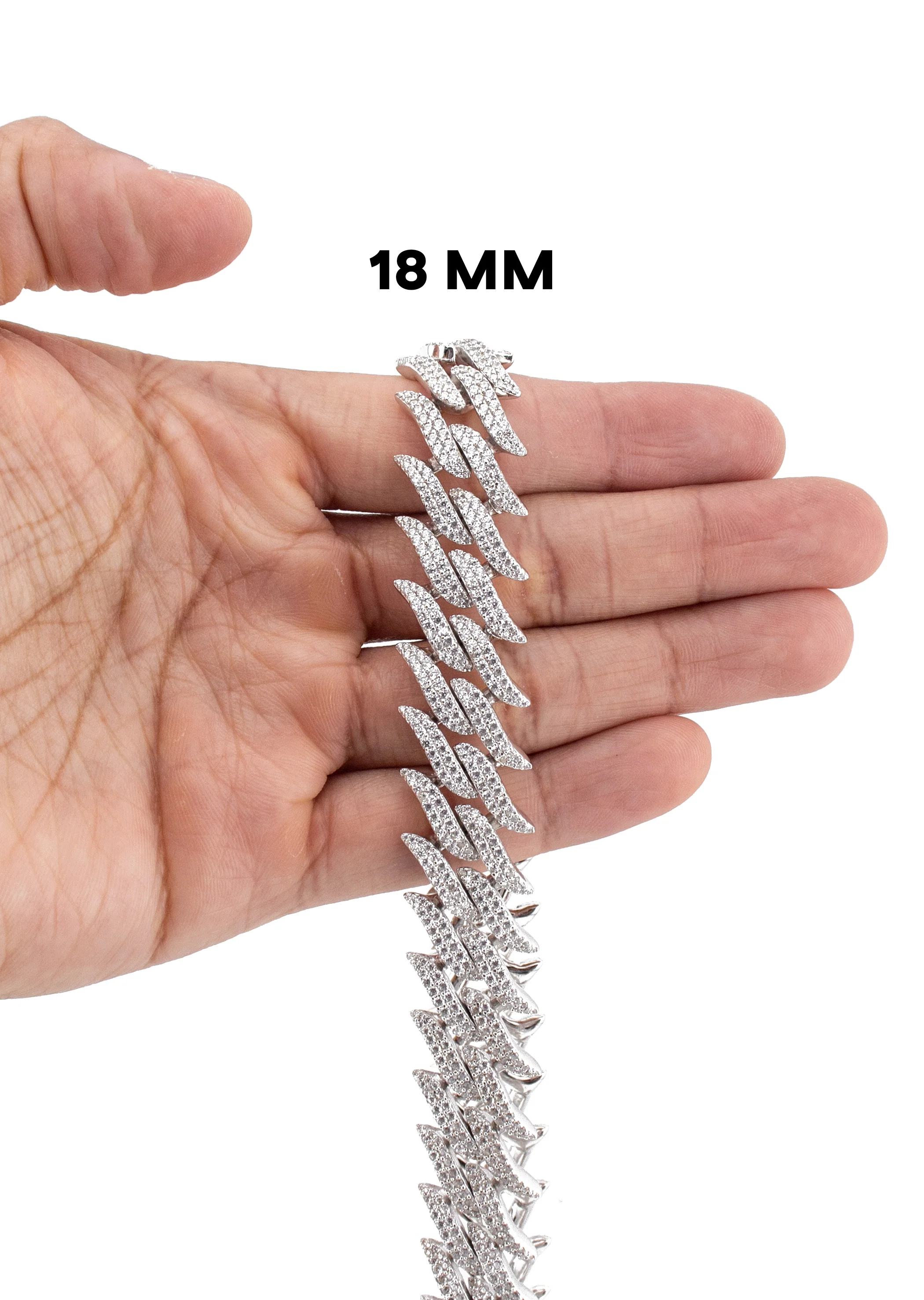 Silver Chain -  Spike Iced Out Chain - Image 5