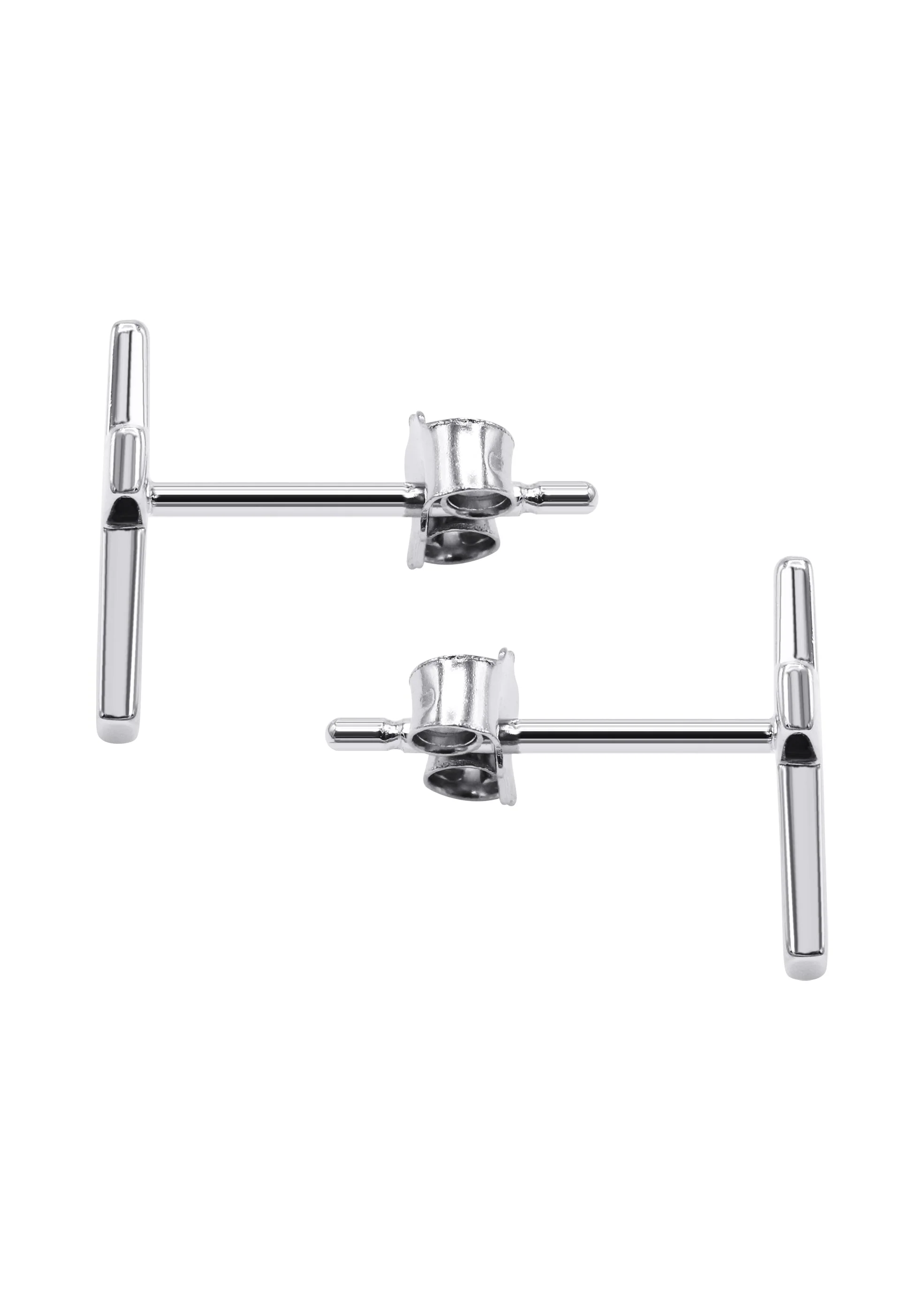 Silver Cross Stud Earrings | Appx. 0.9 Grams - Image 2