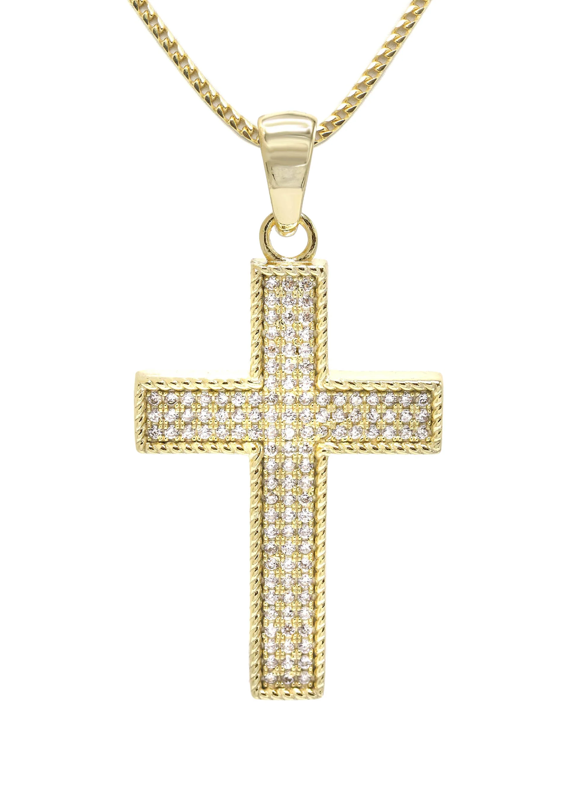 Silver Necklace - Gold Cross Necklace | 12.7 Grams - Image 2