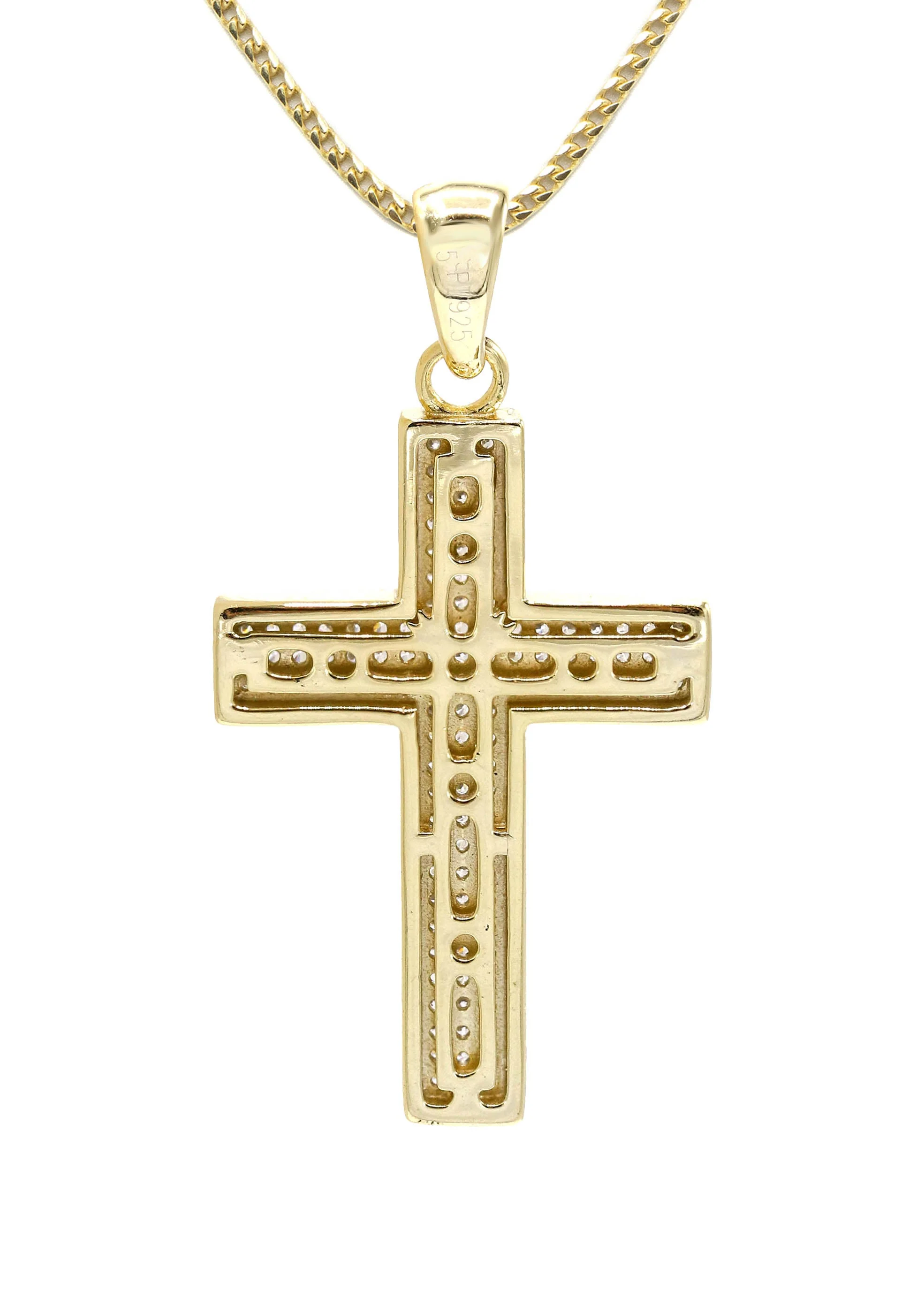Silver Necklace - Gold Cross Necklace | 12.7 Grams - Image 3