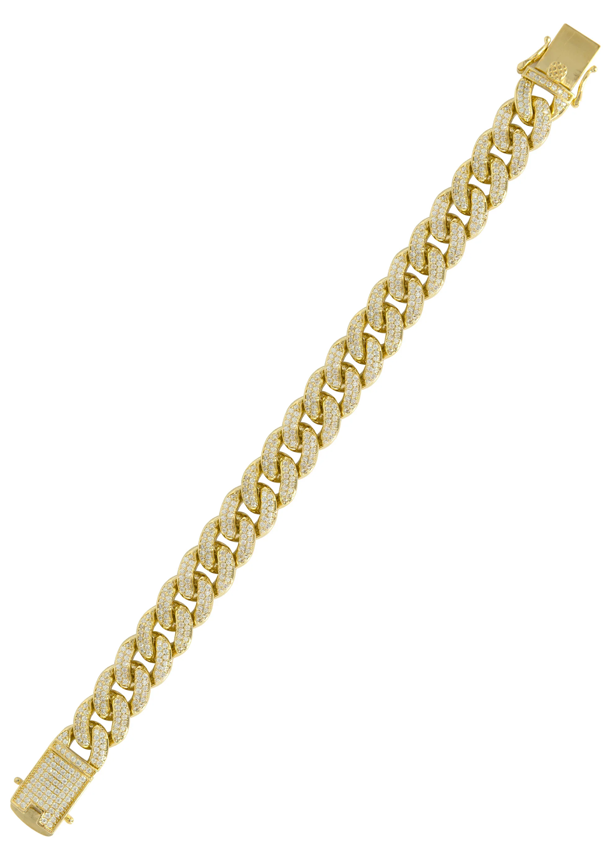 Silver Gold Ice Miami Cuban Link Bracelet - Image 3