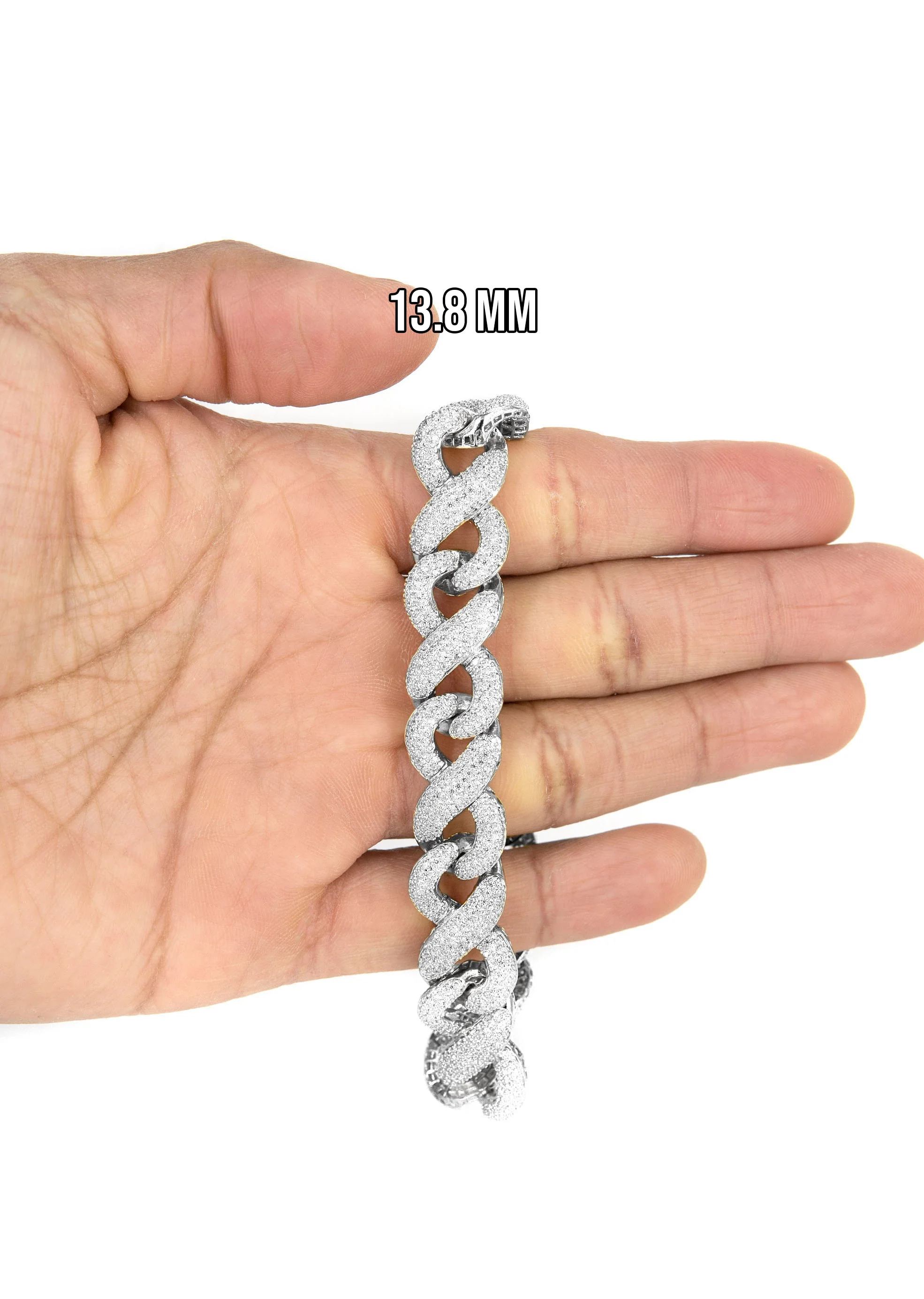 Silver White Ice Infinity Link Bracelet - Image 4