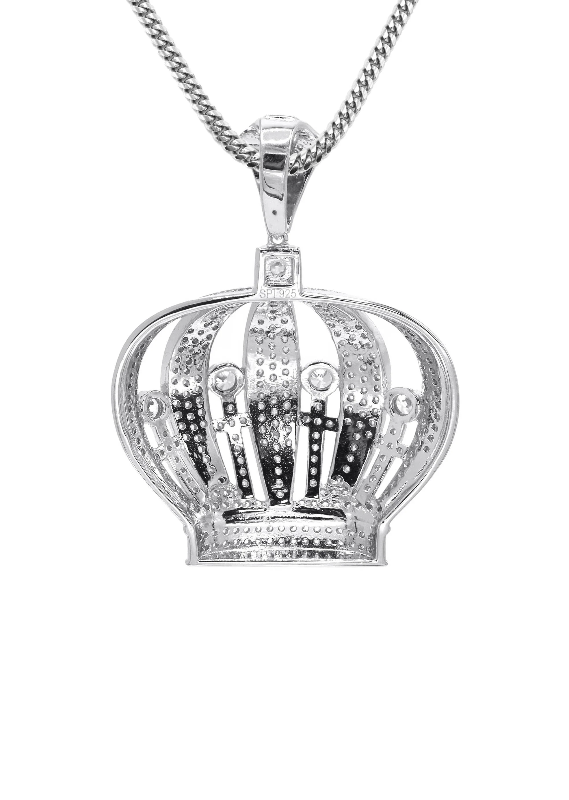 Silver Crown Necklace | 33.2 Grams - Image 3
