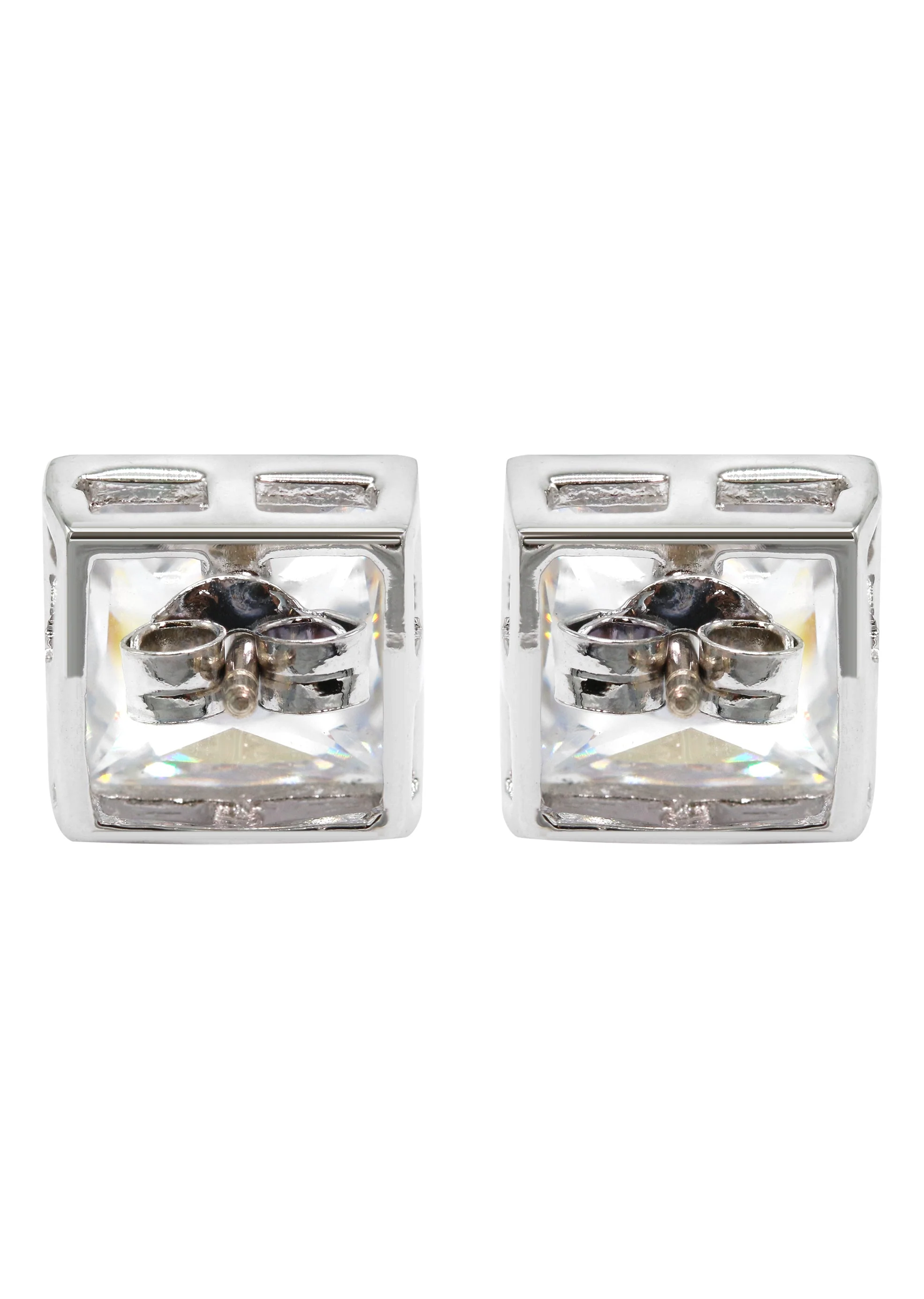 Silver Clear CZ Stud Earrings | Appx. 5.4 Grams - Image 3