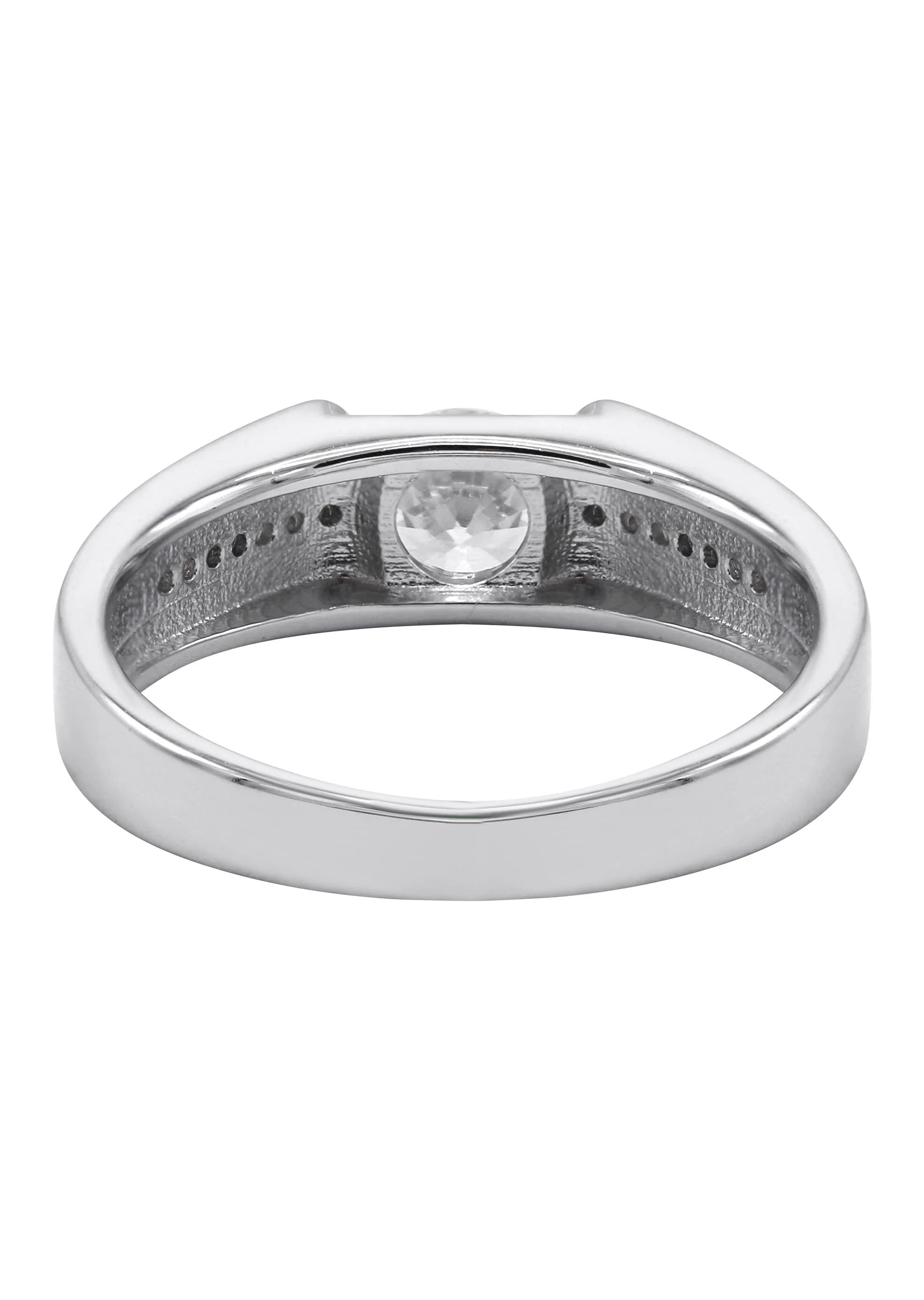 Mens Silver CZ Stud Wedding Band | Appx 5 Grams - Image 3