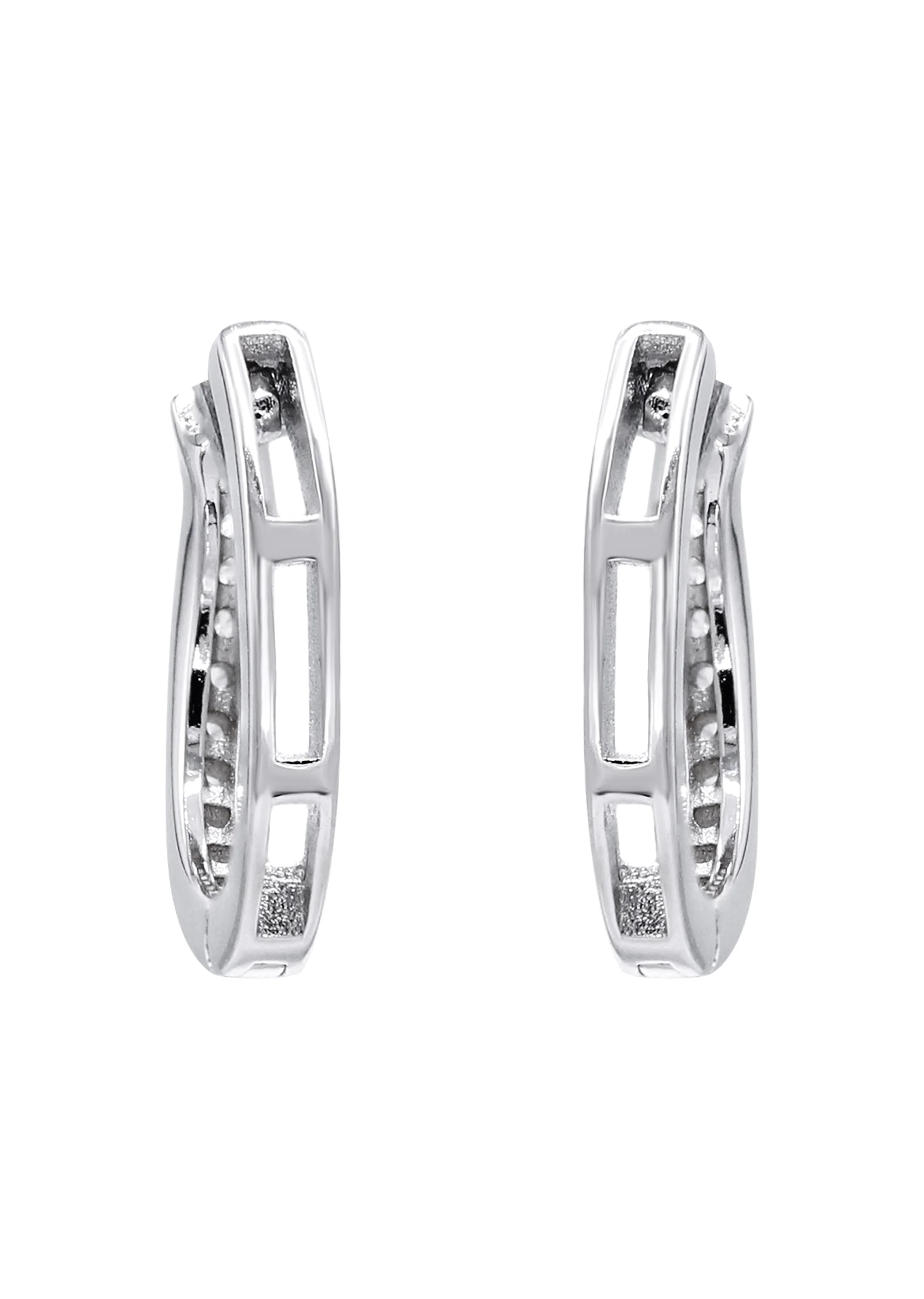 Silver Round CZ Stud Earrings | Appx. 1.5 Grams - Image 2