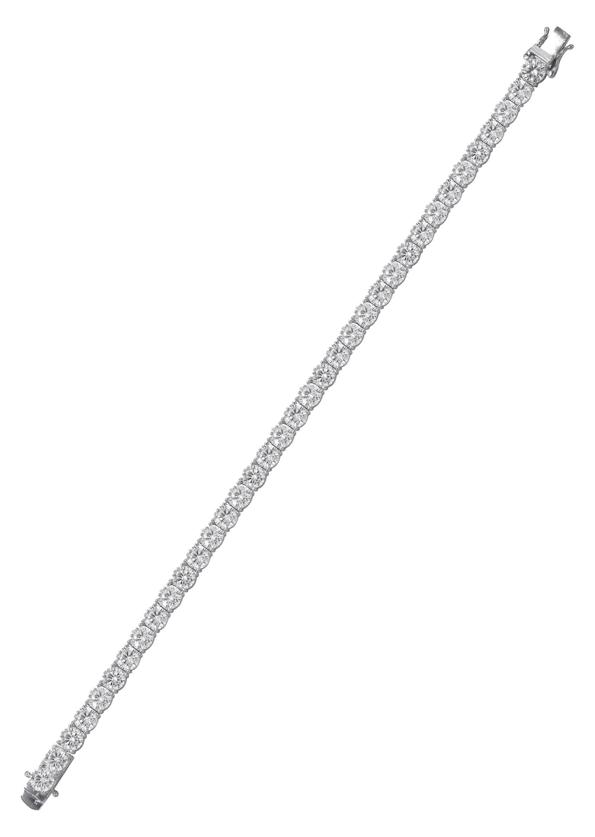 Silver White Tennis Bracelet - Image 3