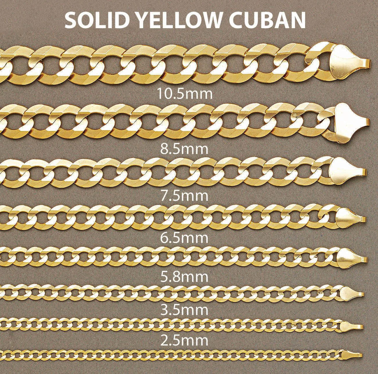 Solid Mens Cuban Curb Link Bracelet 10K/14K Yellow Gold - Image 4