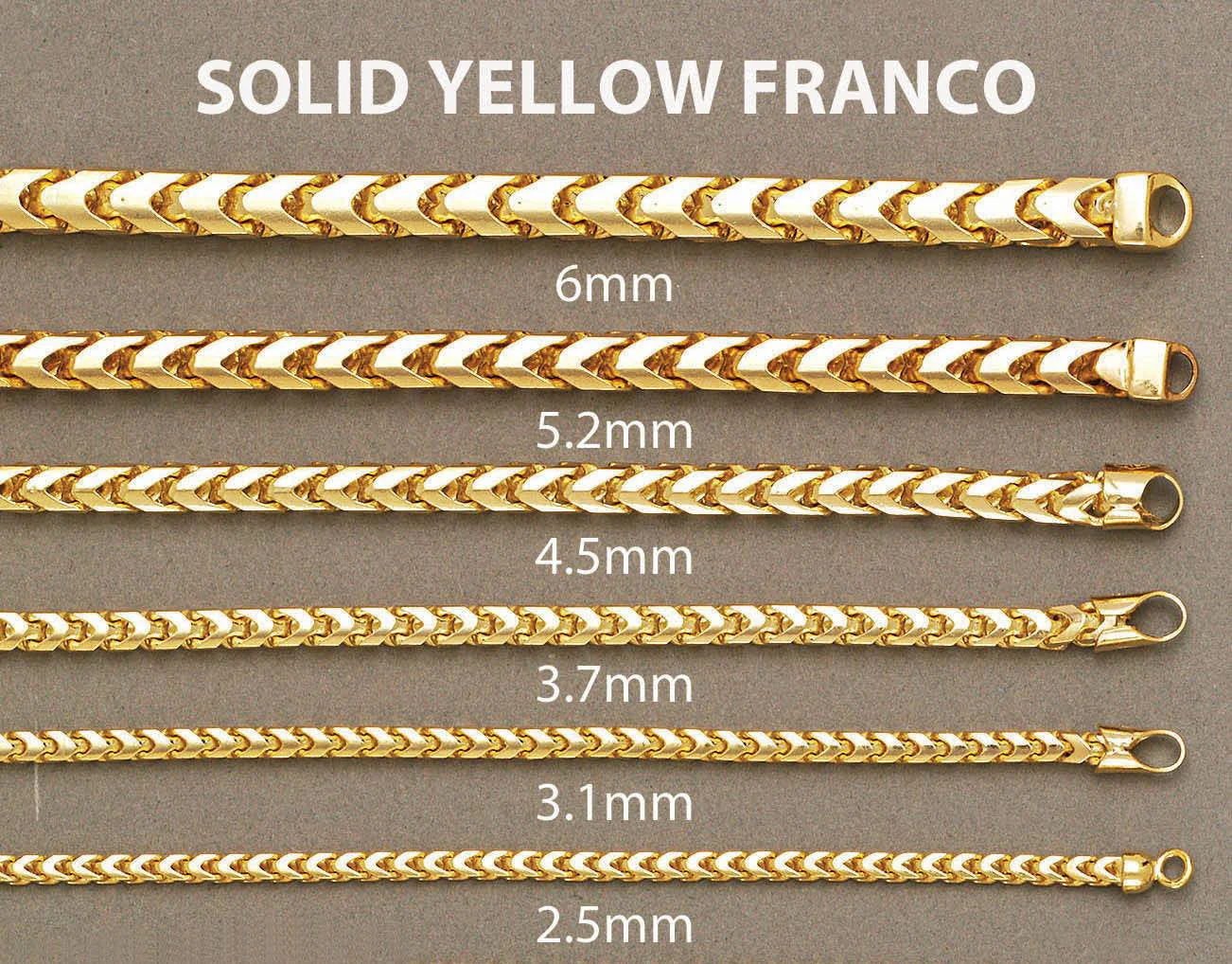 Solid Mens Franco Bracelet 10K/14K Yellow Gold - Image 4