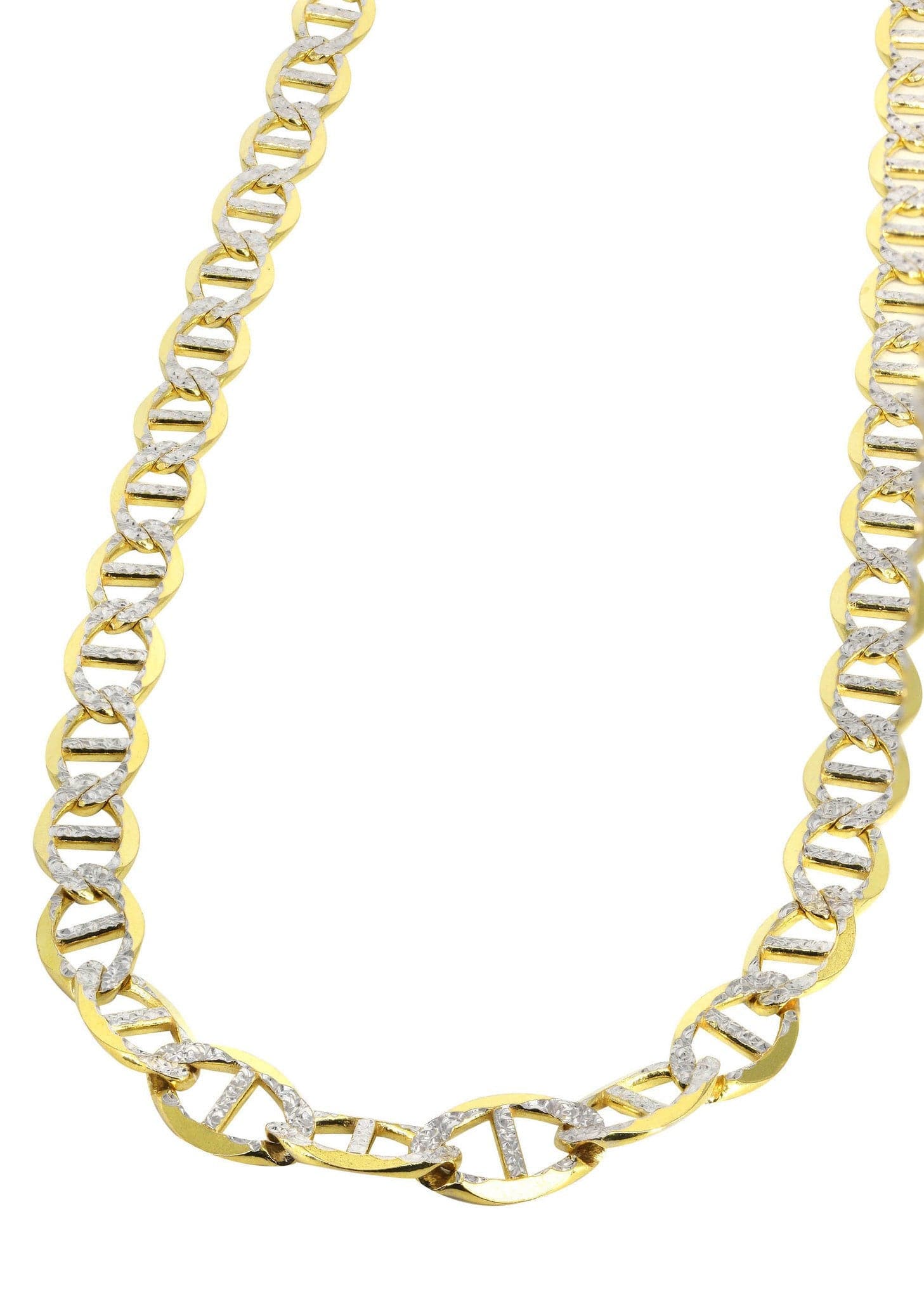 Mens Diamond Cut Mariner Chain 10K Gold