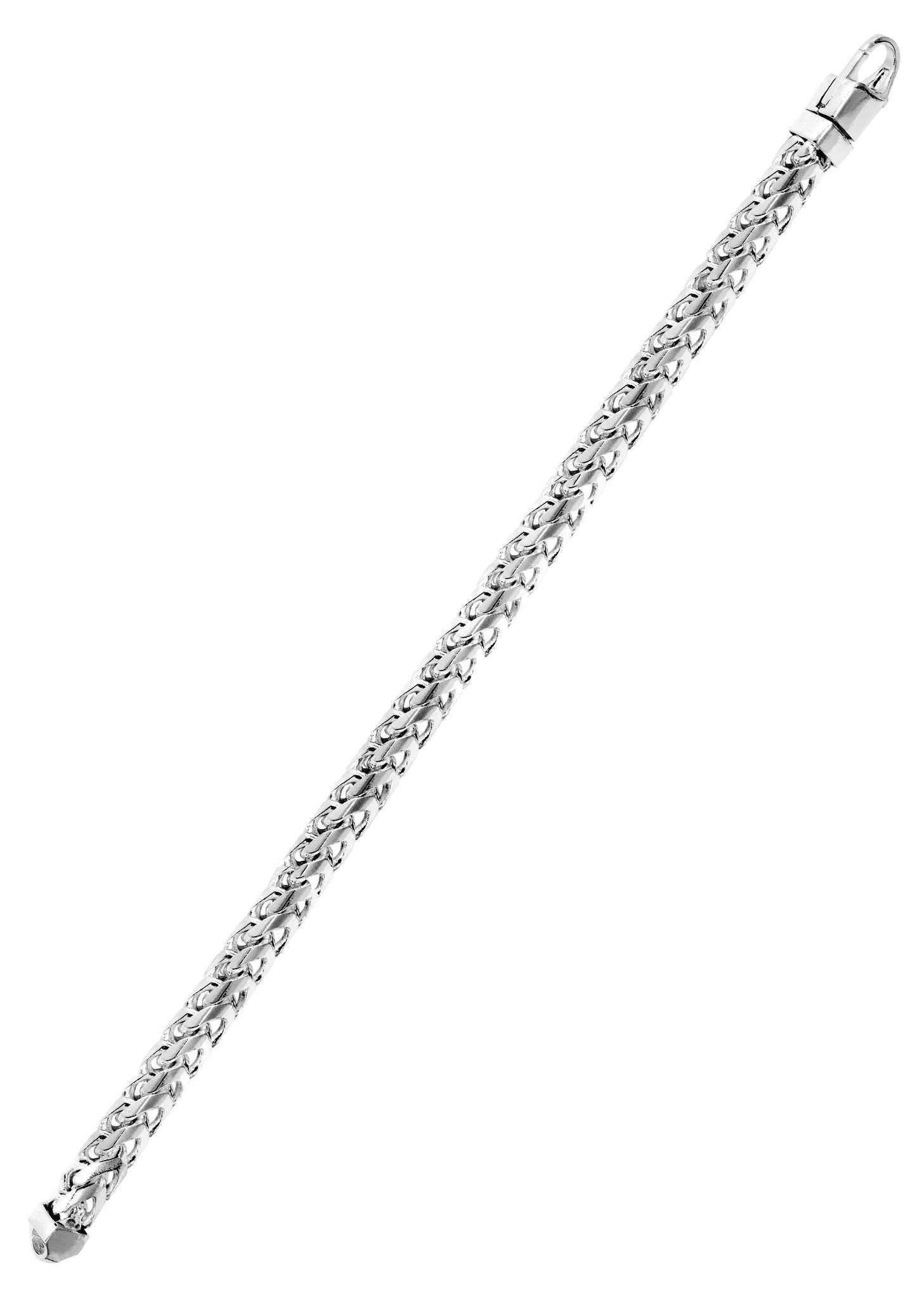 Solid Womens Franco Bracelet 10K/14K White Gold - Image 3