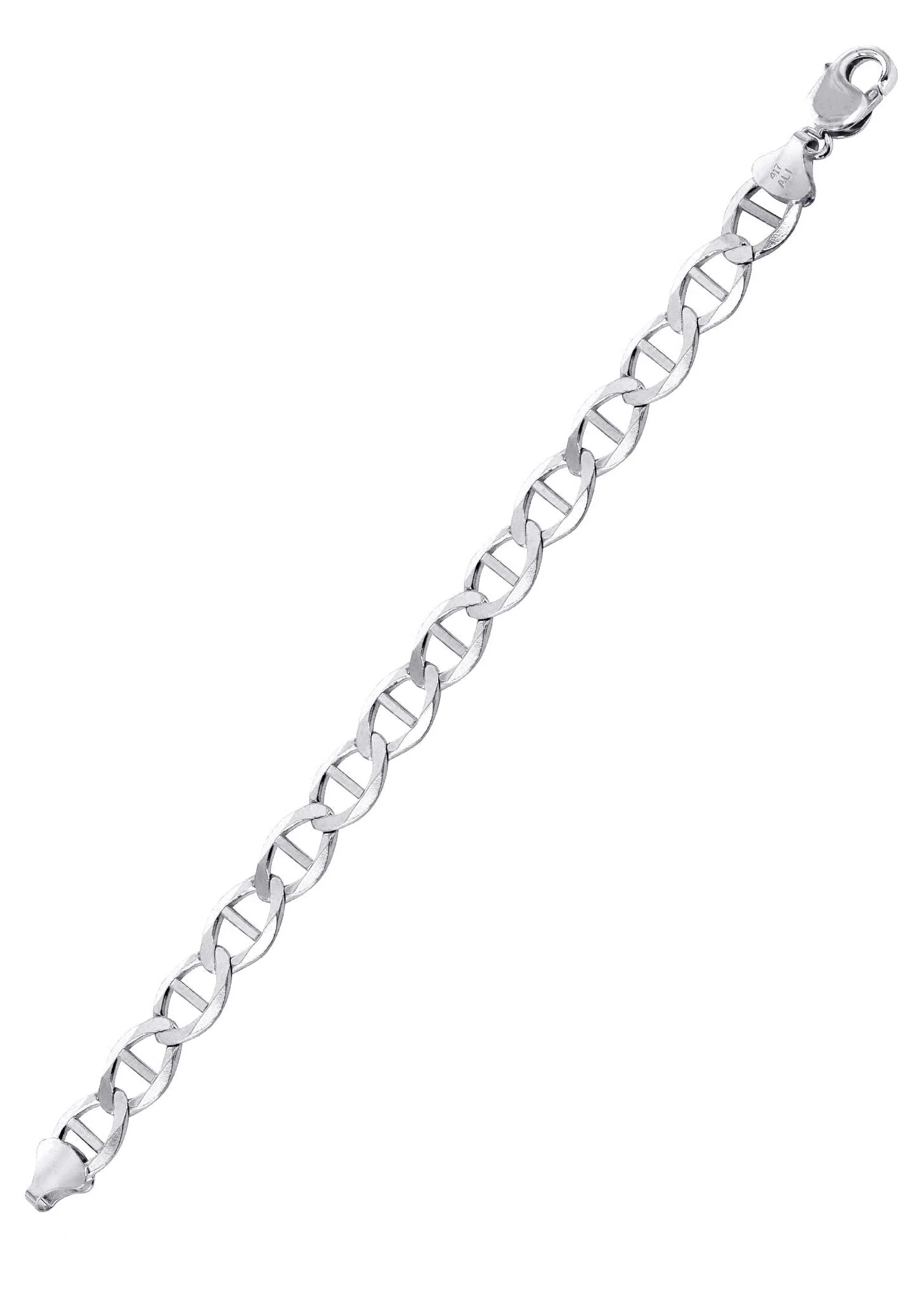 Solid Womens Mariner Bracelet 10K/14K White Gold - Image 3