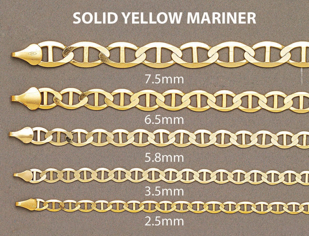 Solid Womens Mariner Bracelet 10K/14K Yellow Gold - Image 4