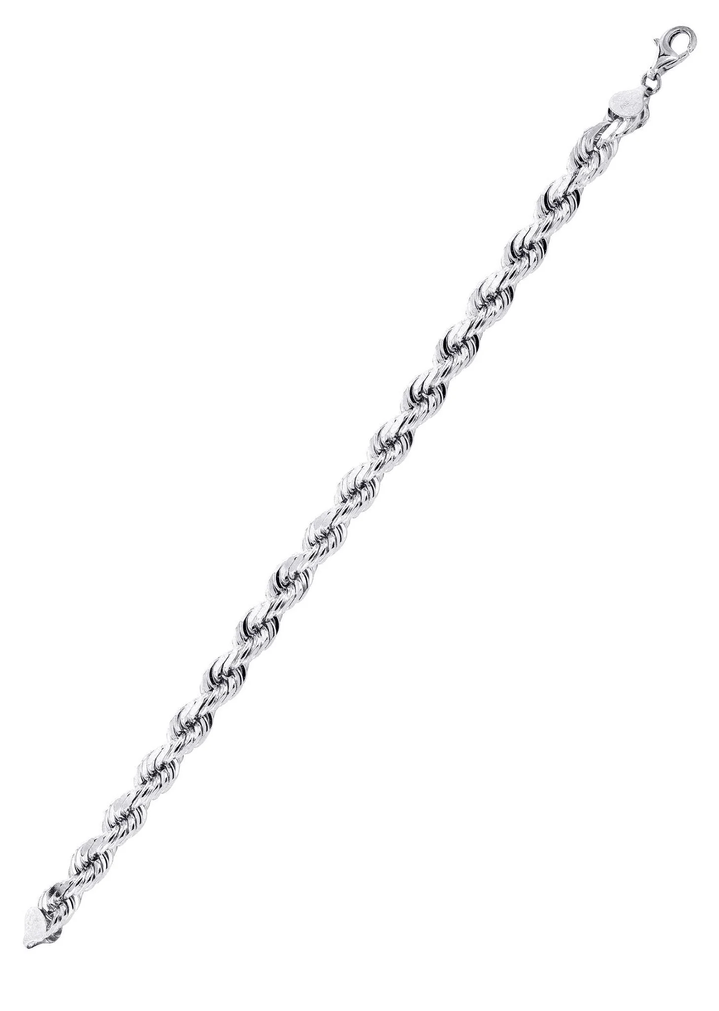 Solid Womens Rope Bracelet 10K/14K White Gold - Image 3