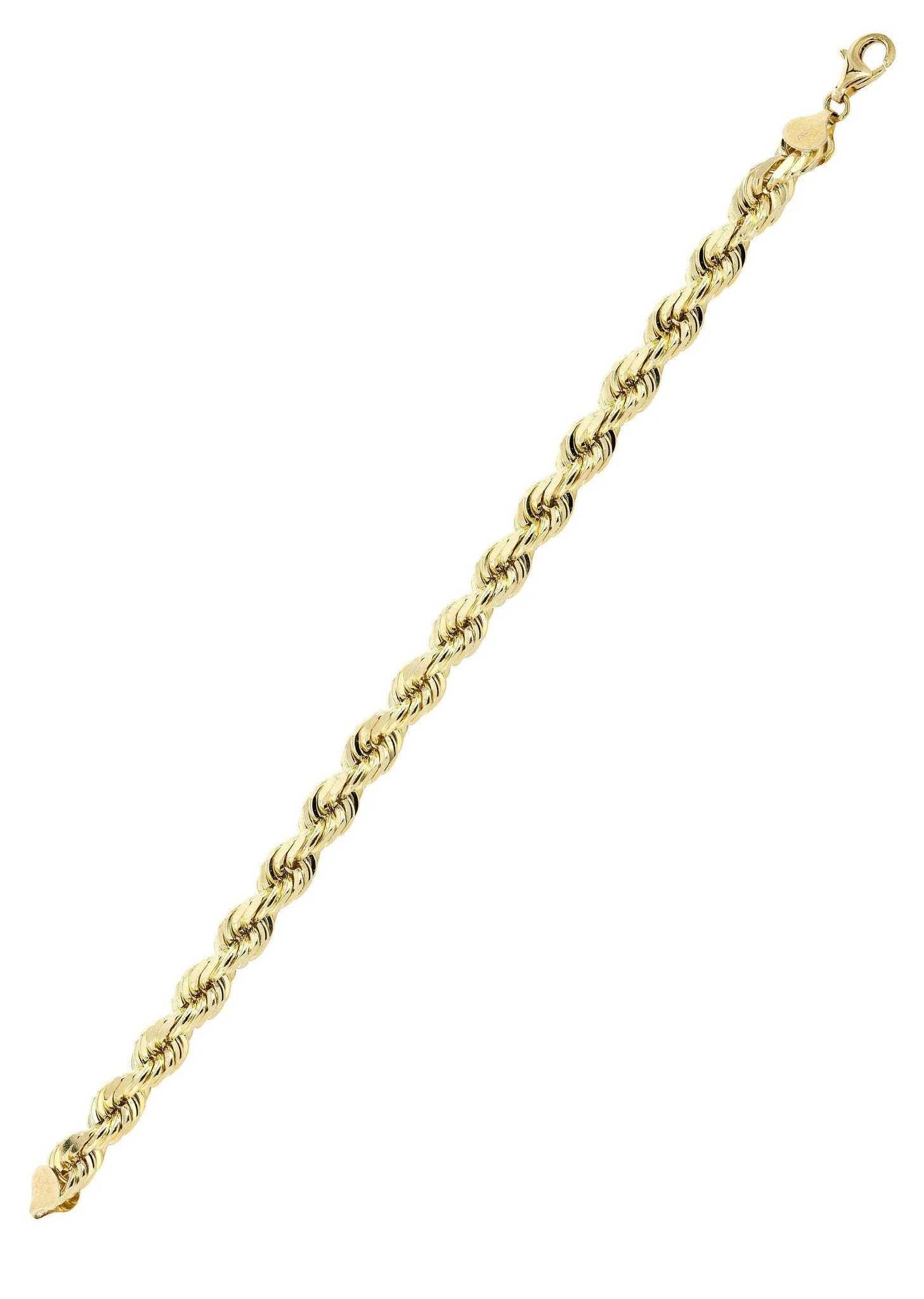 Solid Womens Rope Bracelet 10K/14K Yellow Gold - Image 3