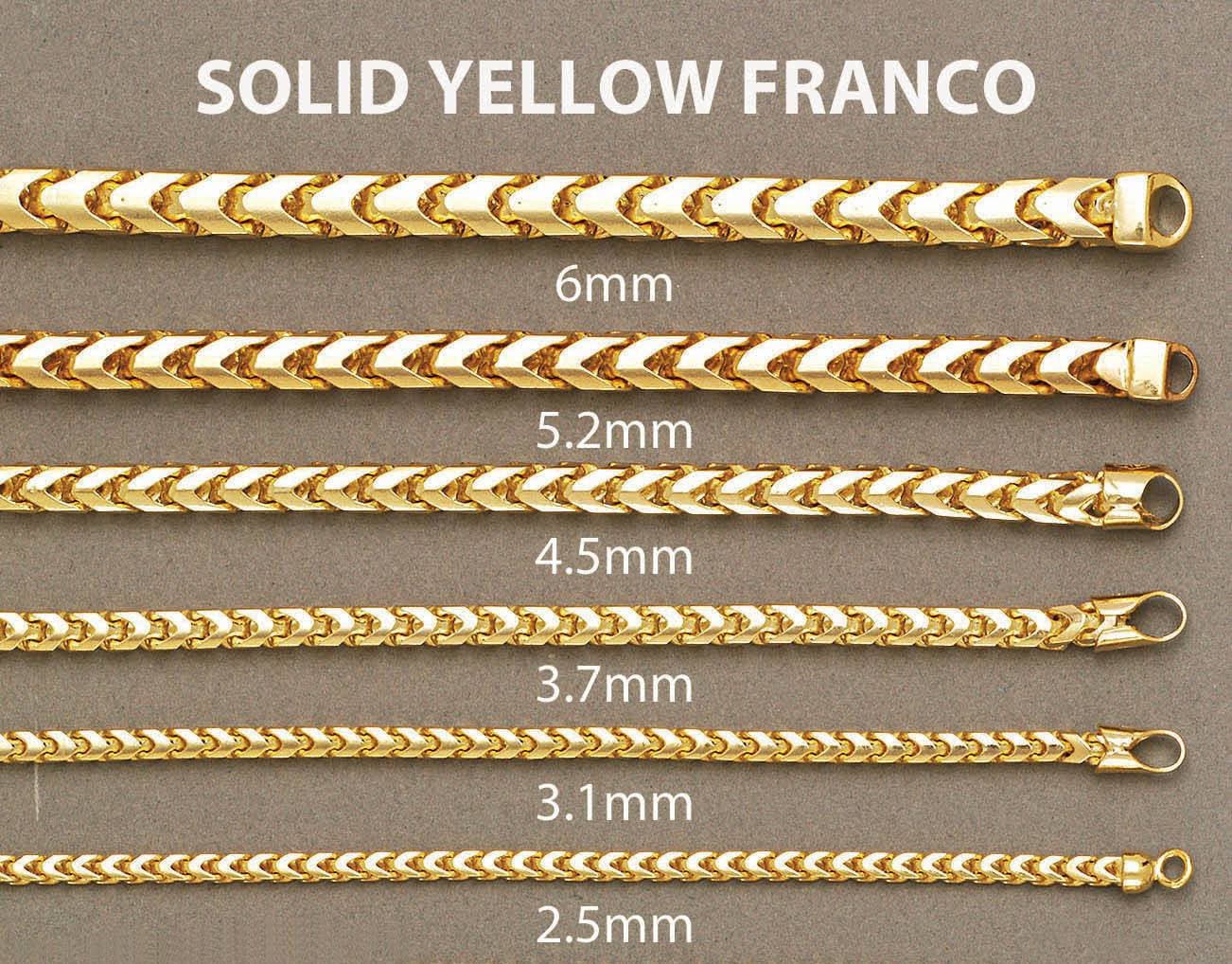 14K Gold Bracelet Solid Franco - Image 4